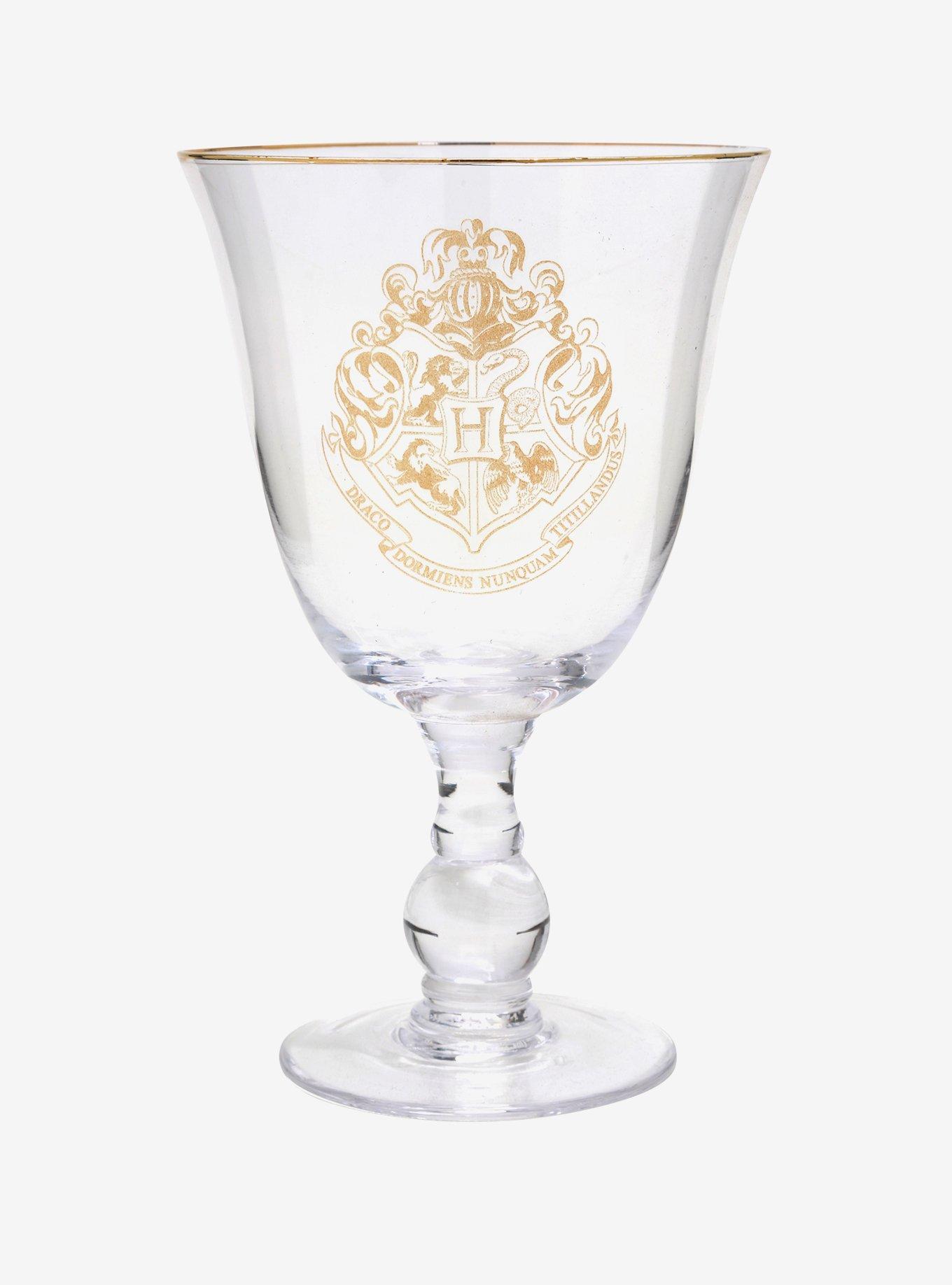 Harry Potter Hogwarts Crest Glass Chalice Hot Topic