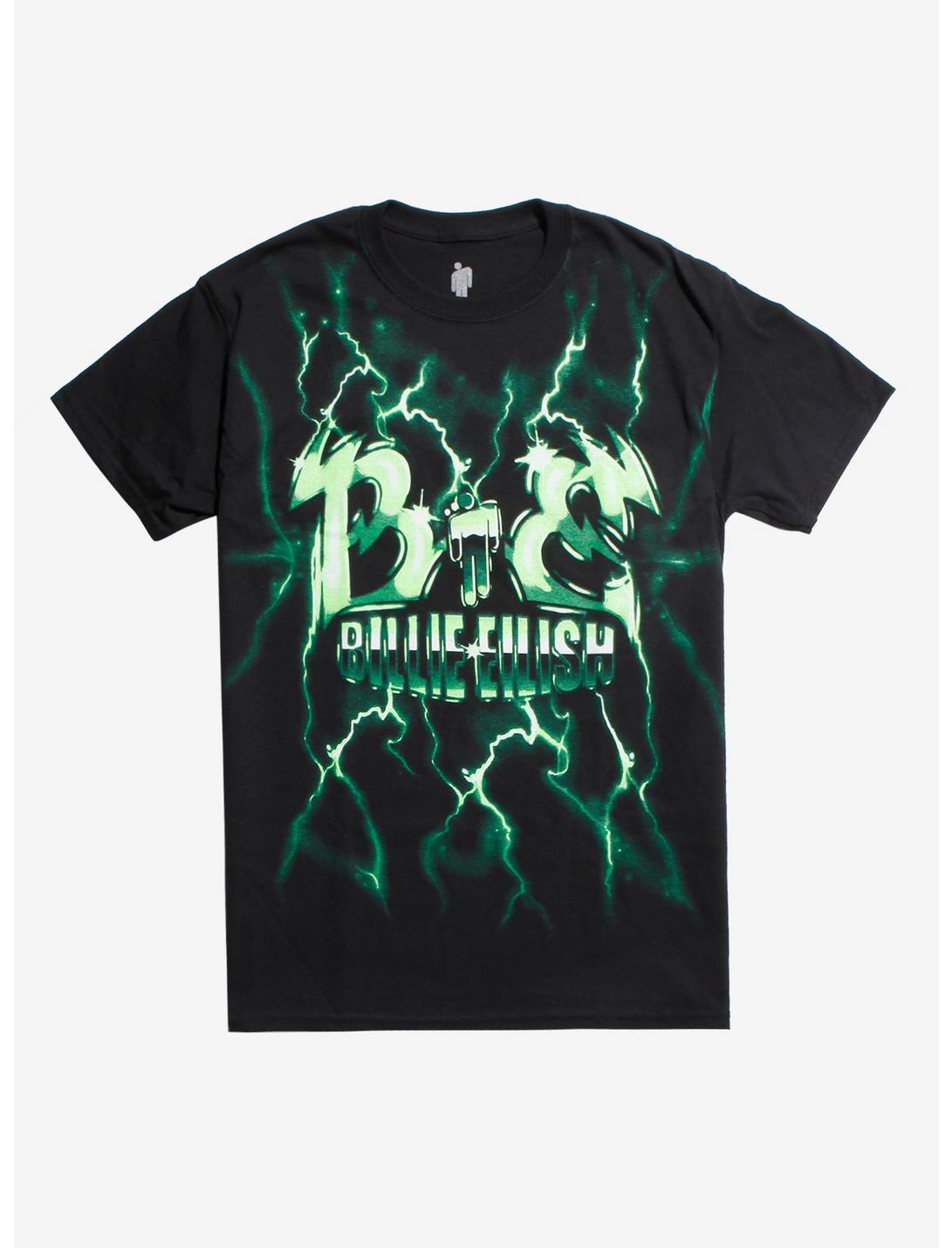 Billie Eilish Green Lightning T-Shirt, BLACK, hi-res