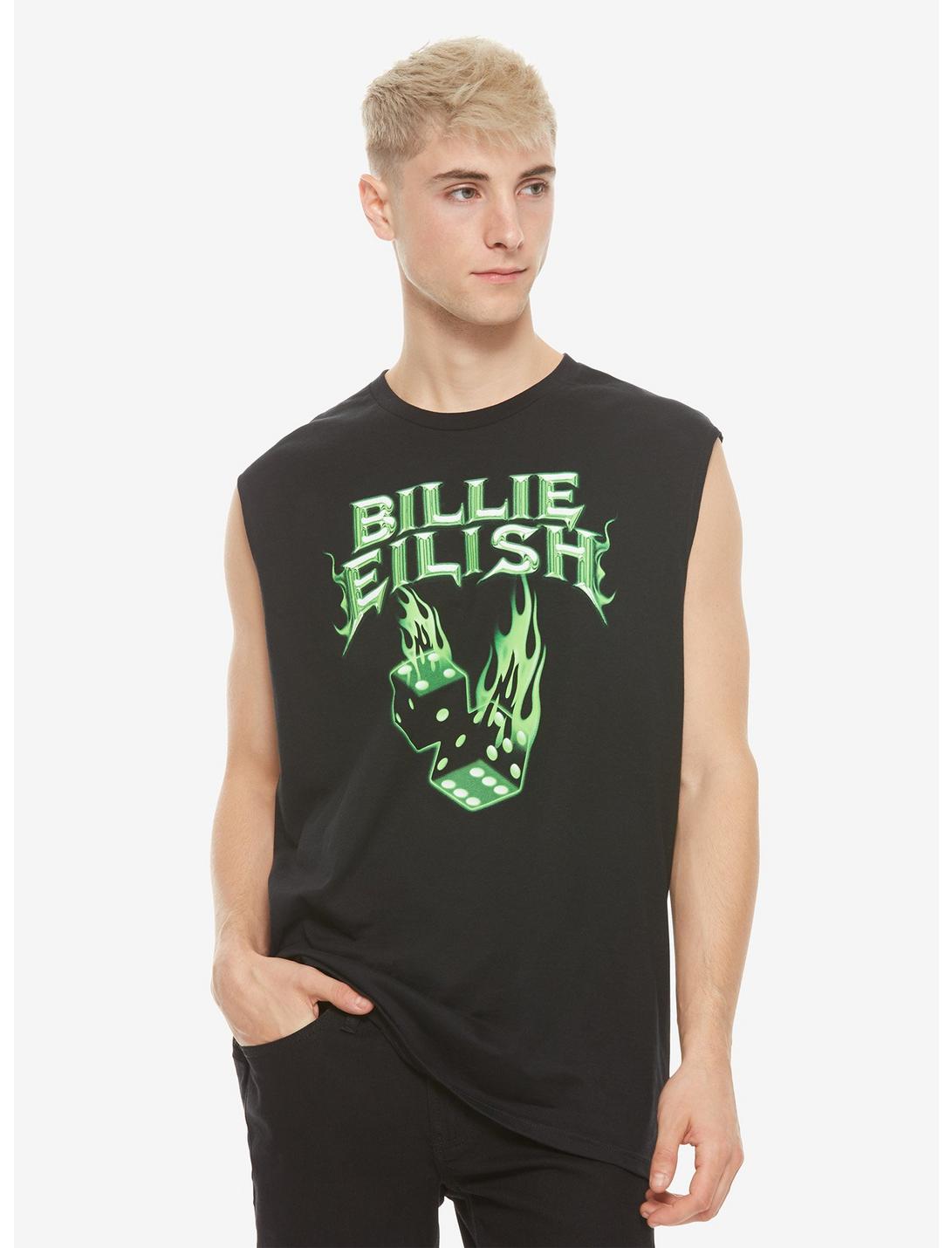 Billie Eilish Green Dice Muscle Top, BLACK, hi-res