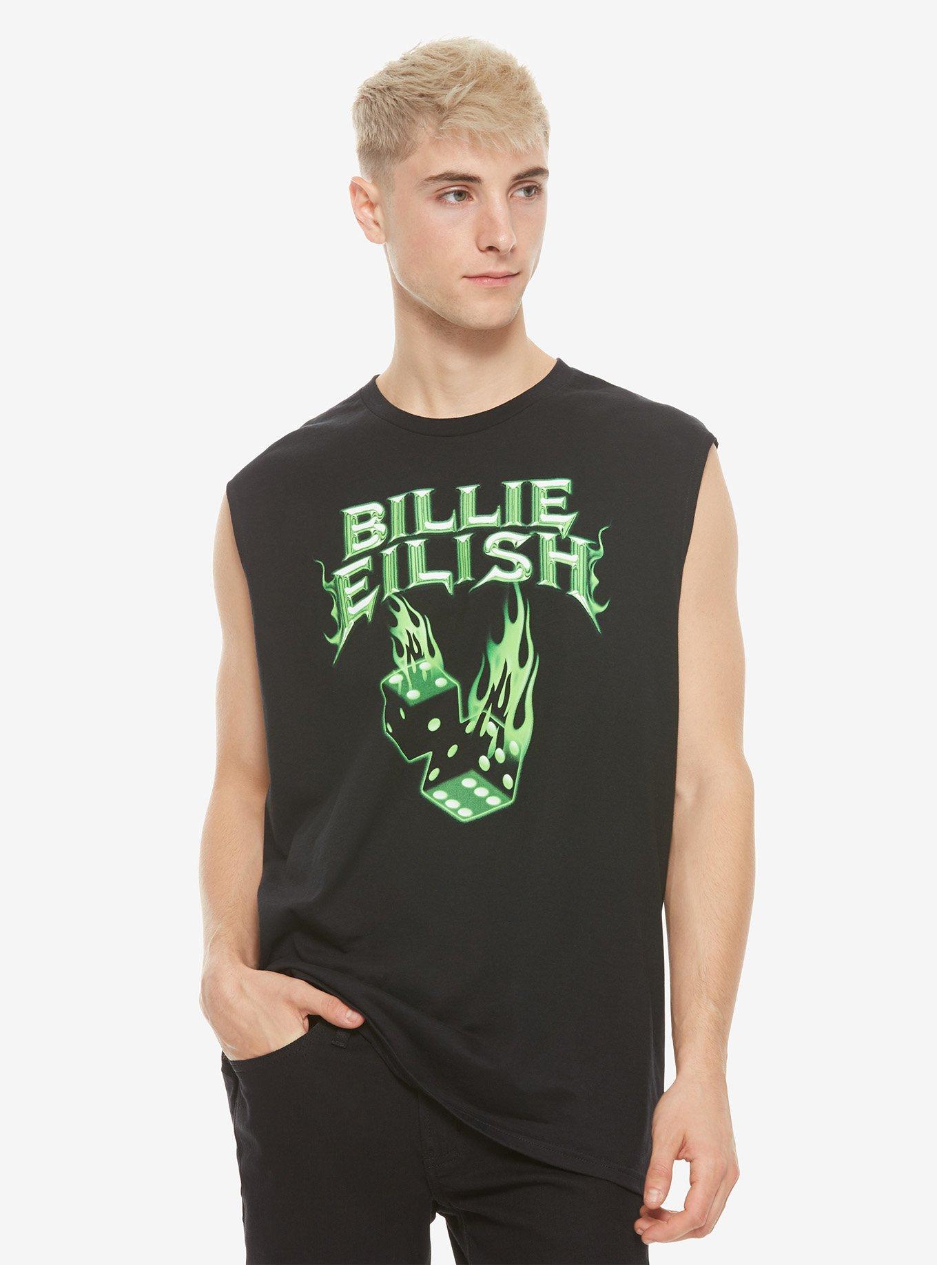 Billie Eilish Green Dice Muscle Top, BLACK, hi-res