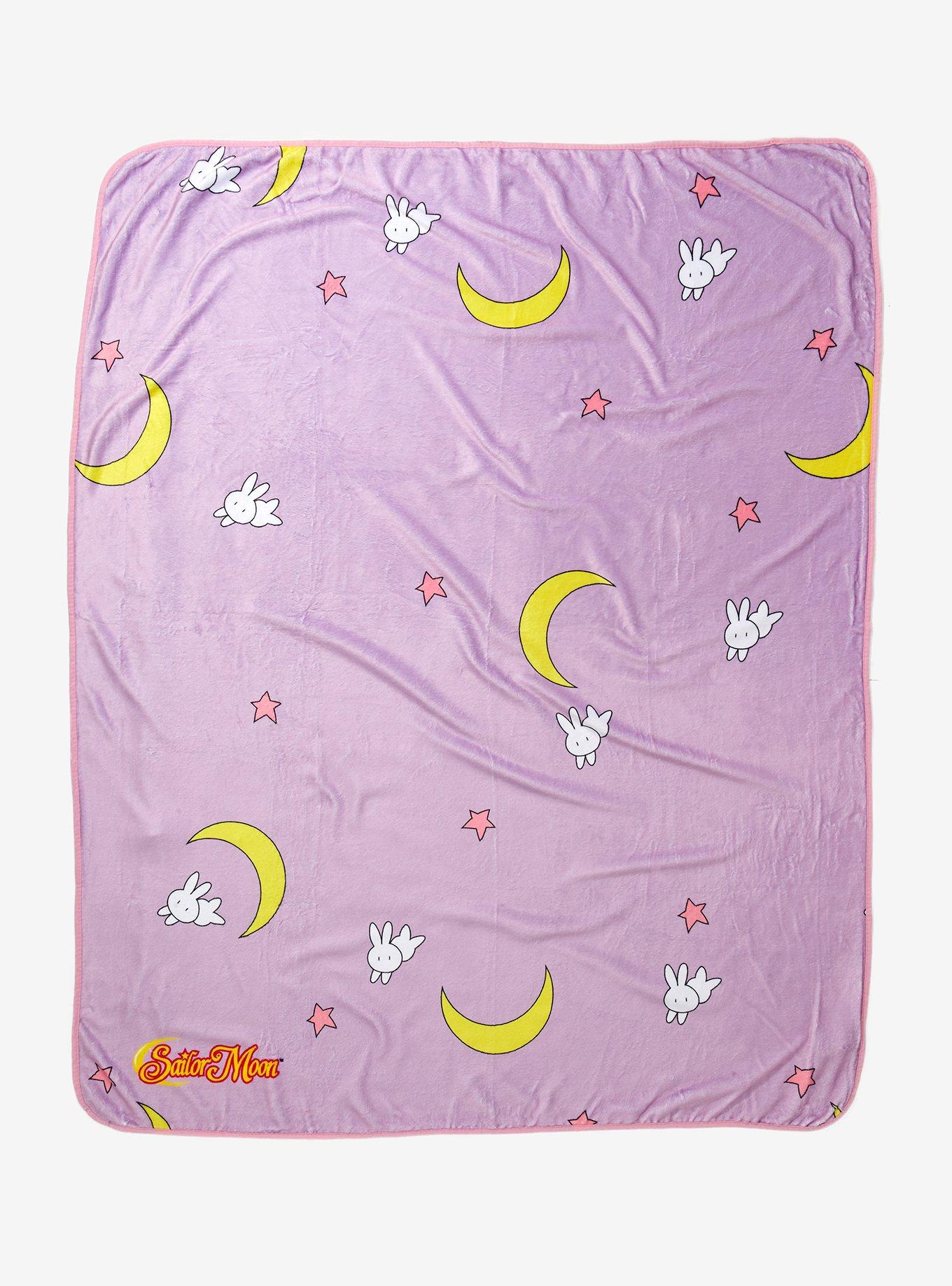 Sailor Moon Crescent Moons Bunnies Bed Throw BoxLunch Exclusive