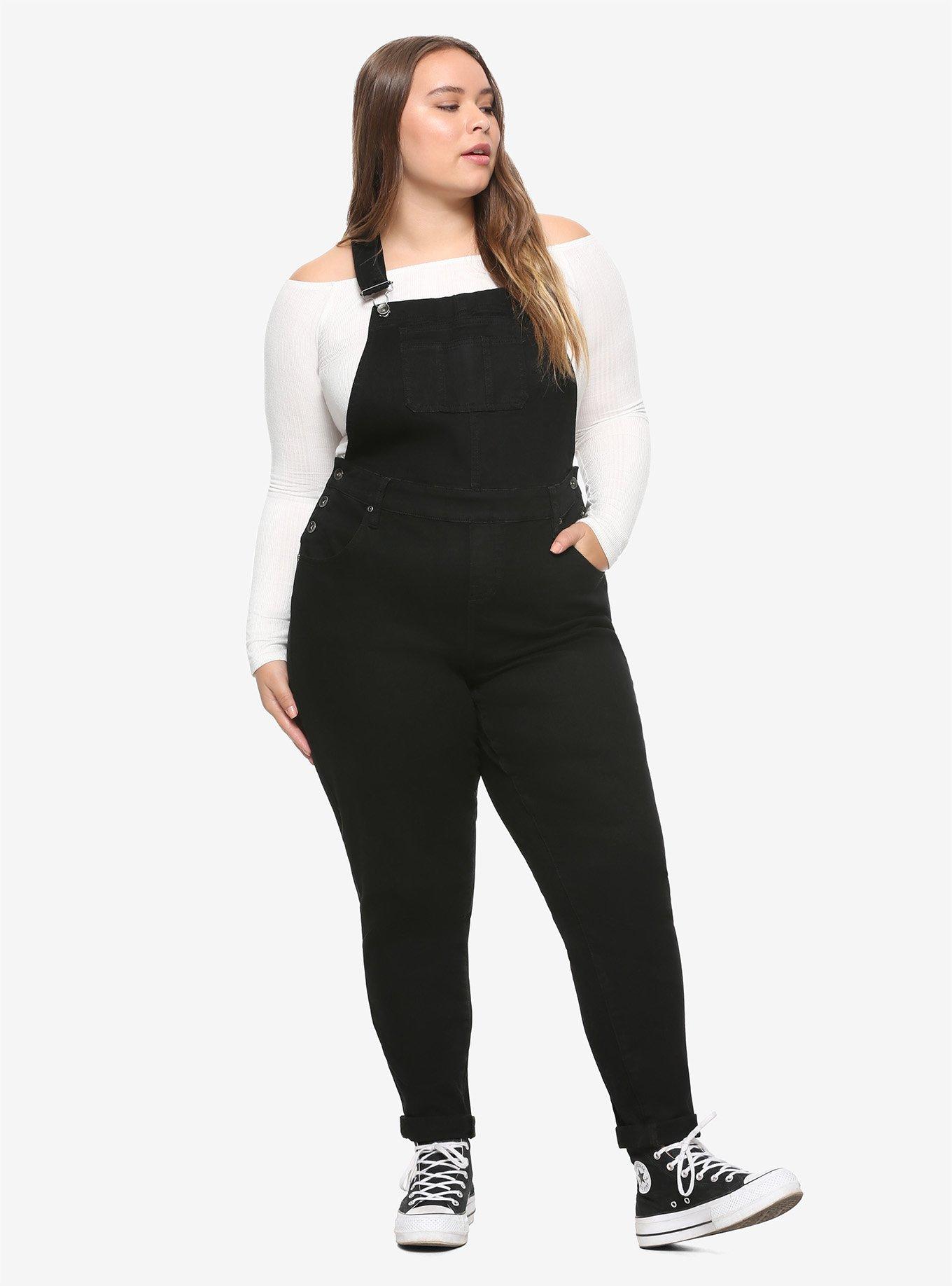 HT Denim Black Overalls Plus Size