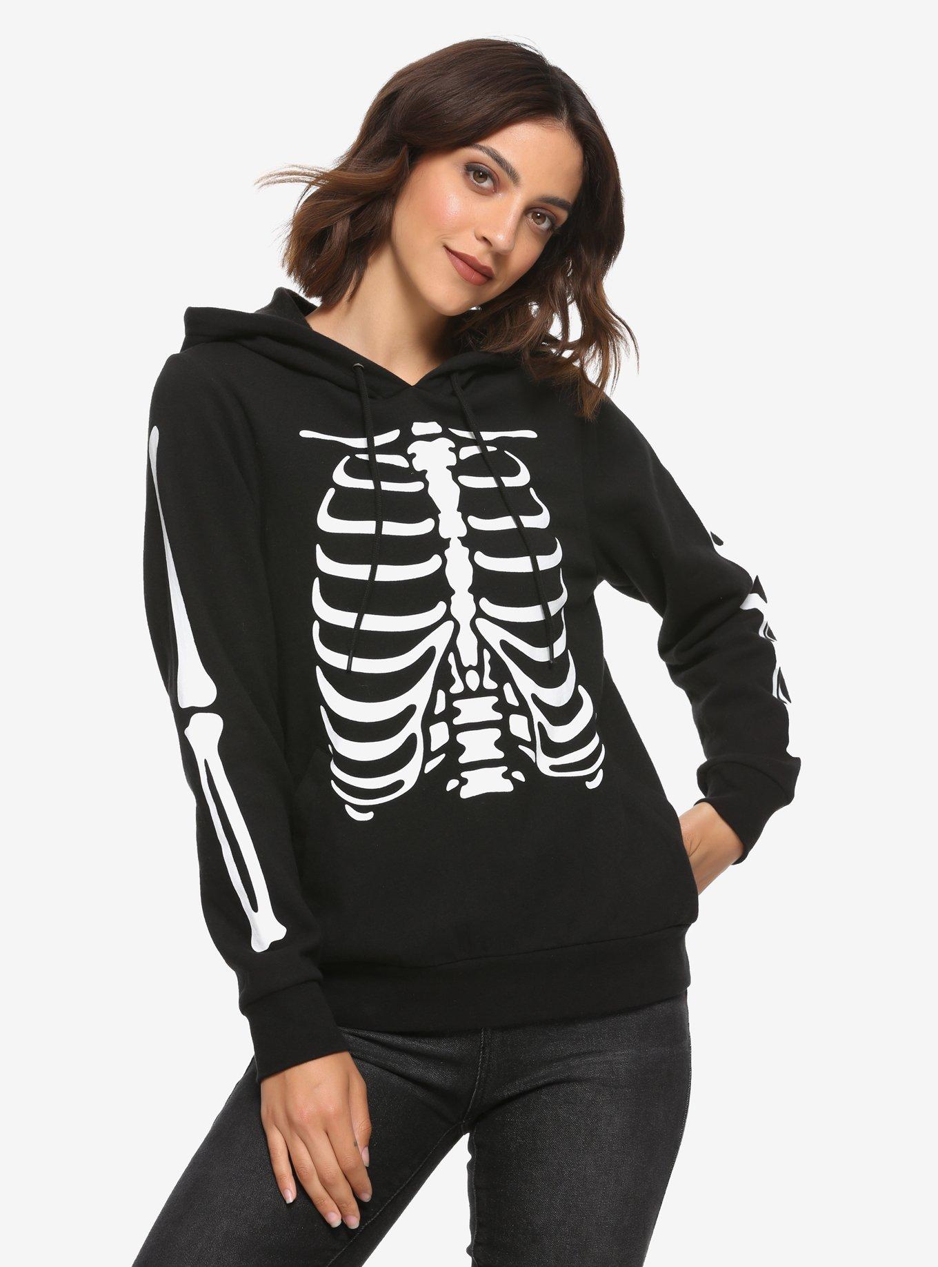 Adult Black & Bone Skeleton Hoodie