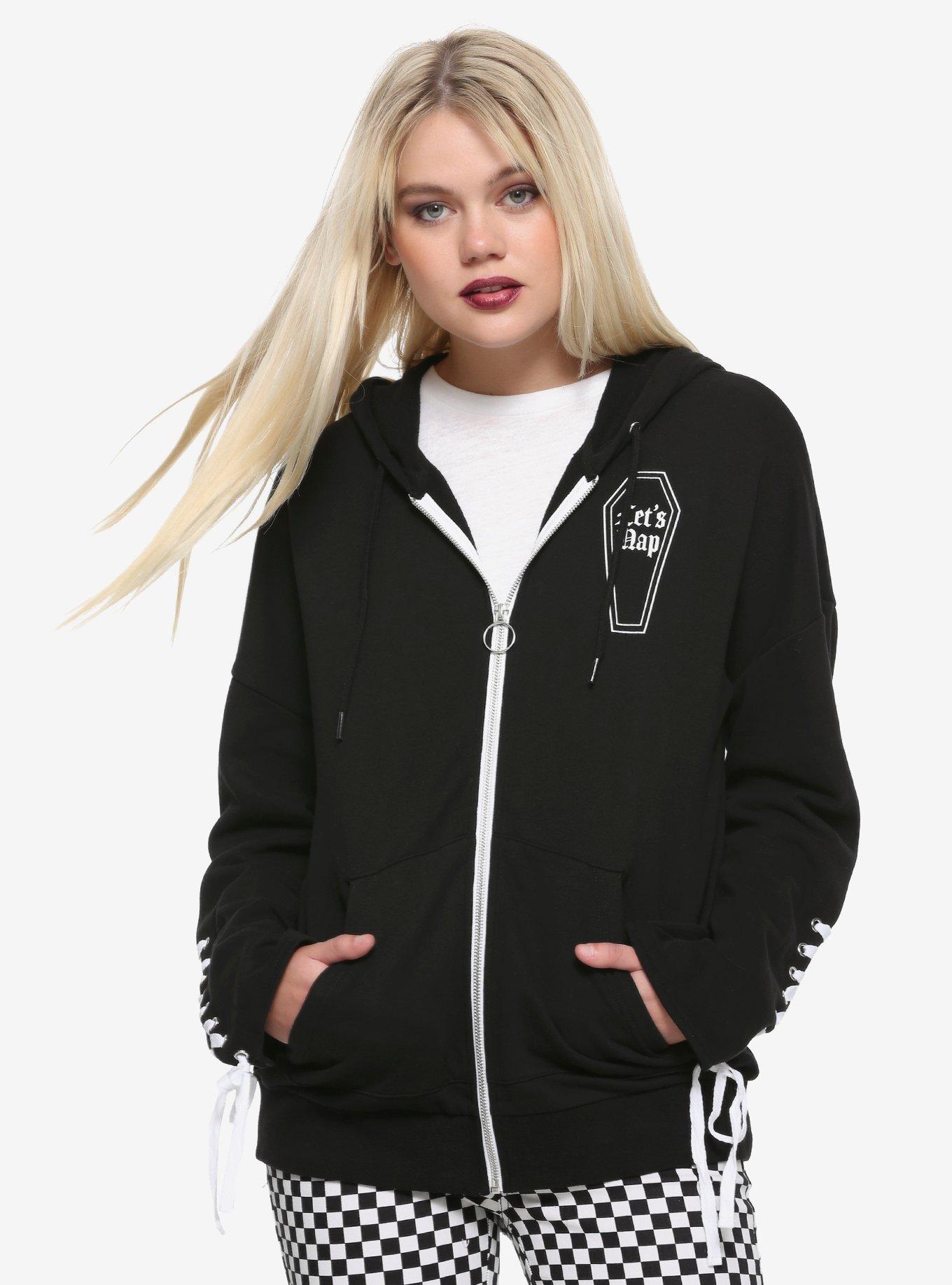 Let's Nap Coffin Girls Hoodie, WHITE, hi-res