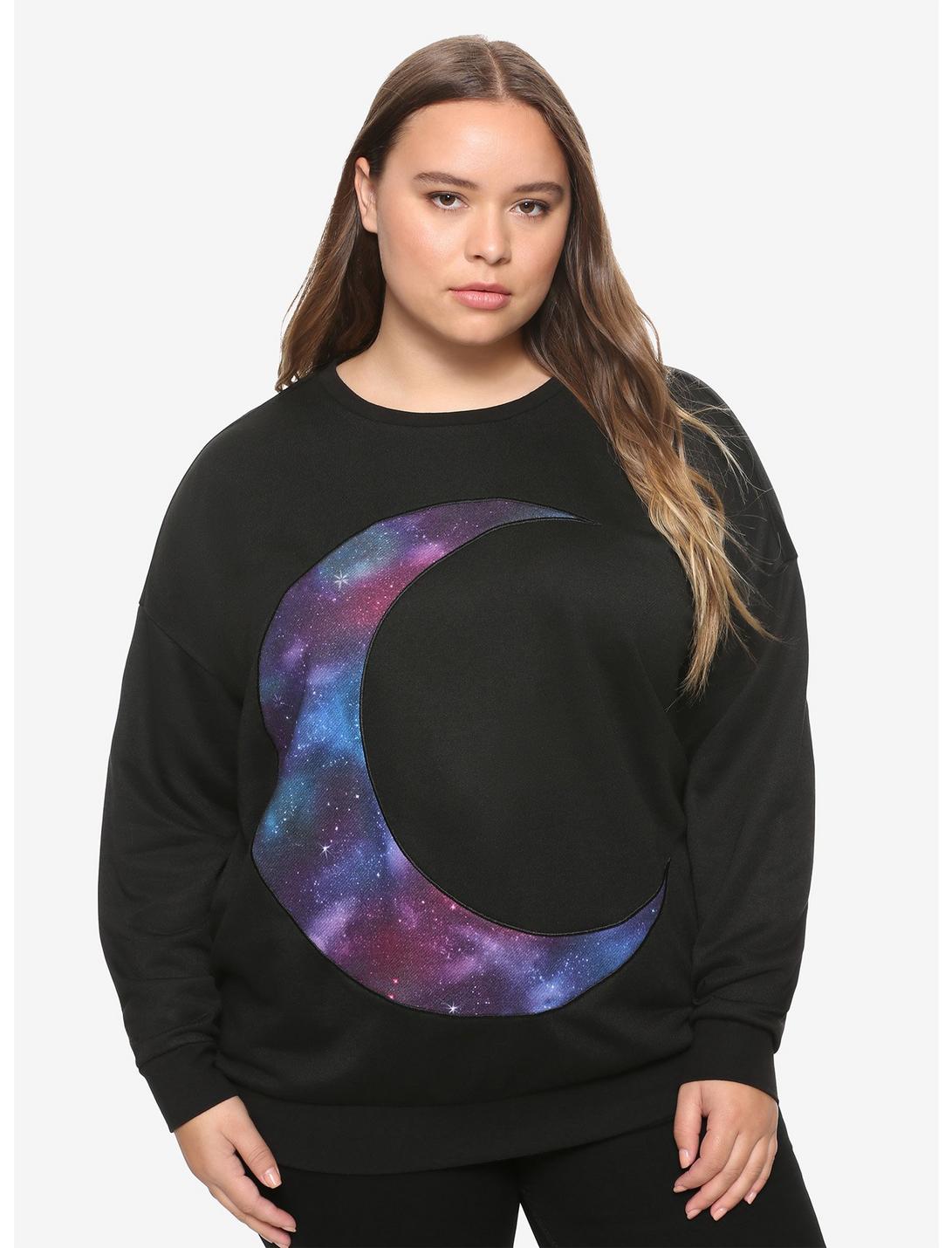 Galaxy Moon Girls Sweatshirt Plus Size, MULTI, hi-res
