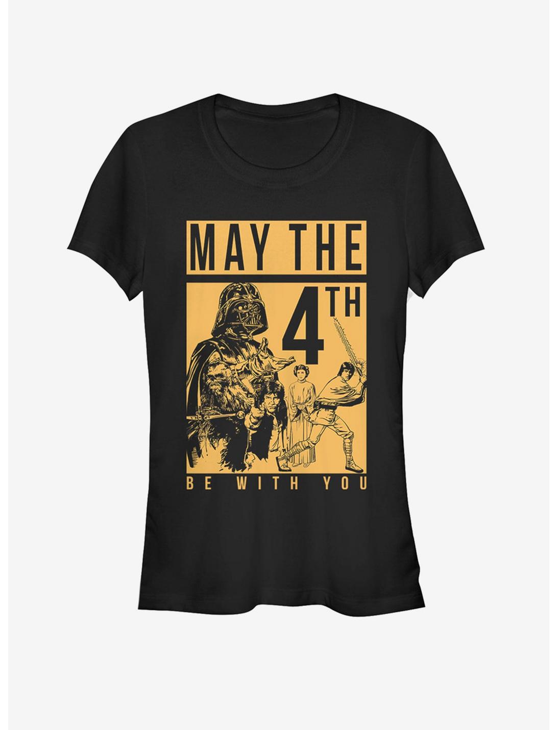 Star Wars May the Fourth Box Girls T-Shirt, BLACK, hi-res