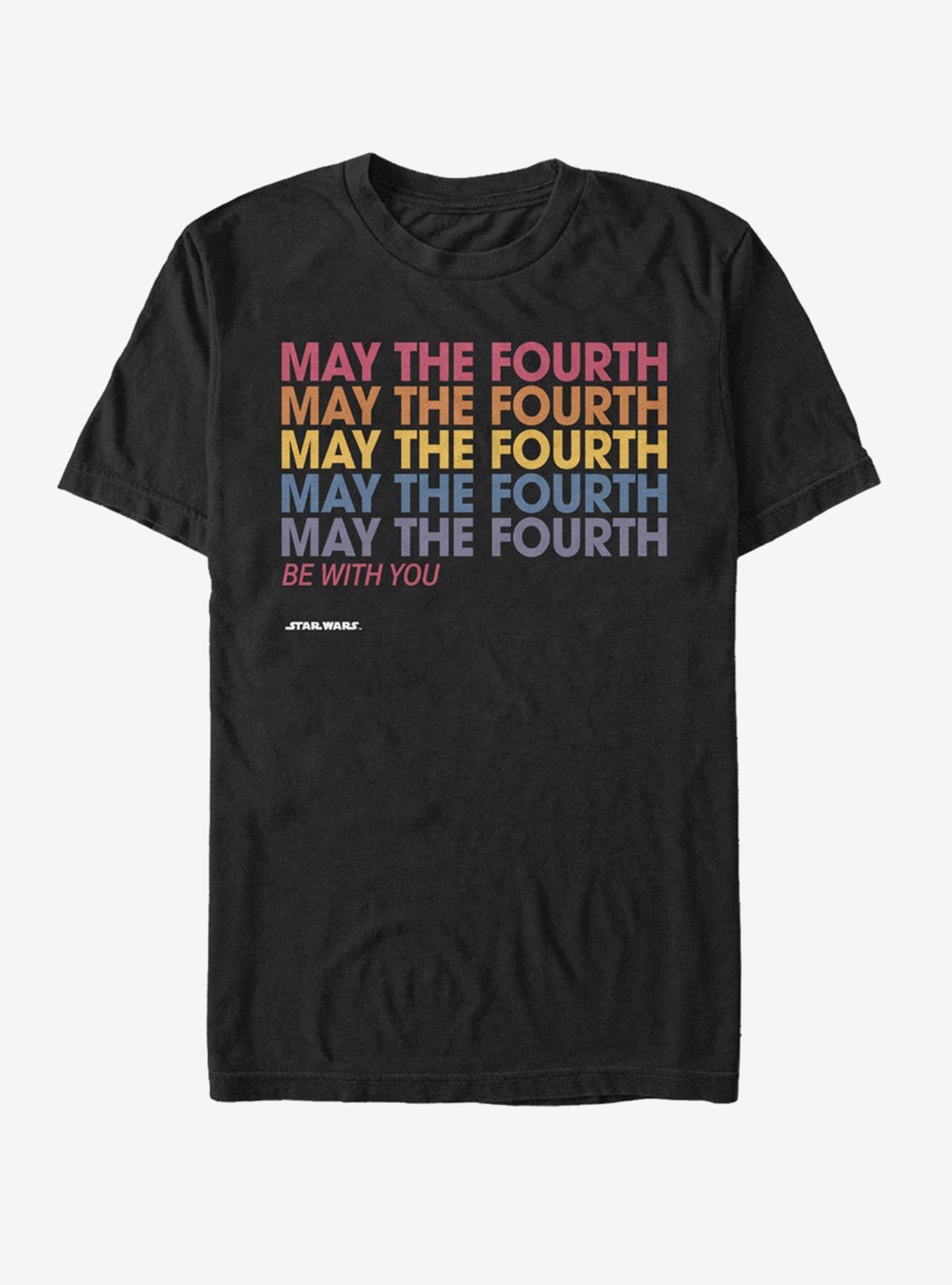 Star Wars May the Fourth Stack T-Shirt, BLACK, hi-res
