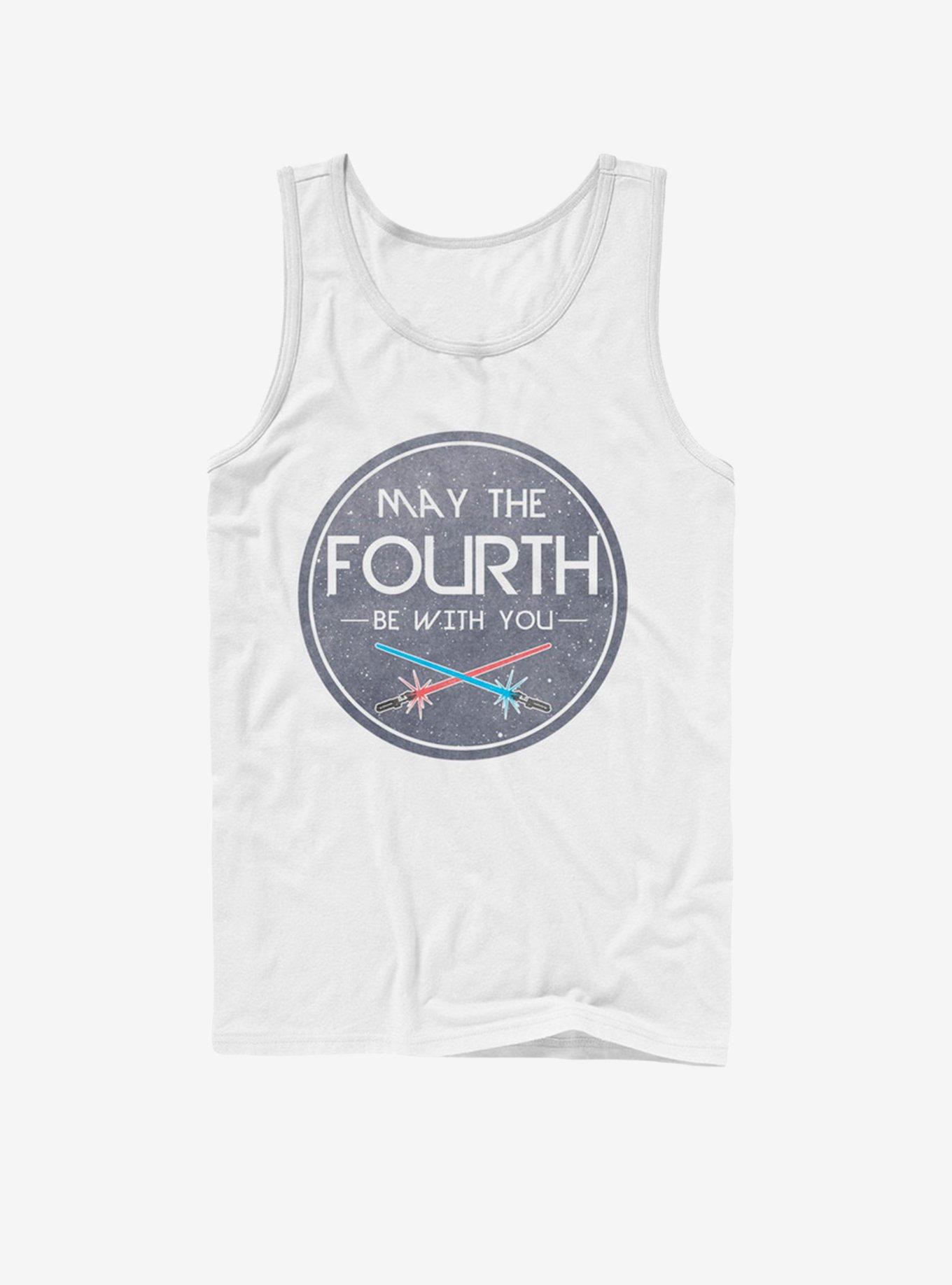 Star Wars May the Fourth Circle Tank Top, WHITE, hi-res