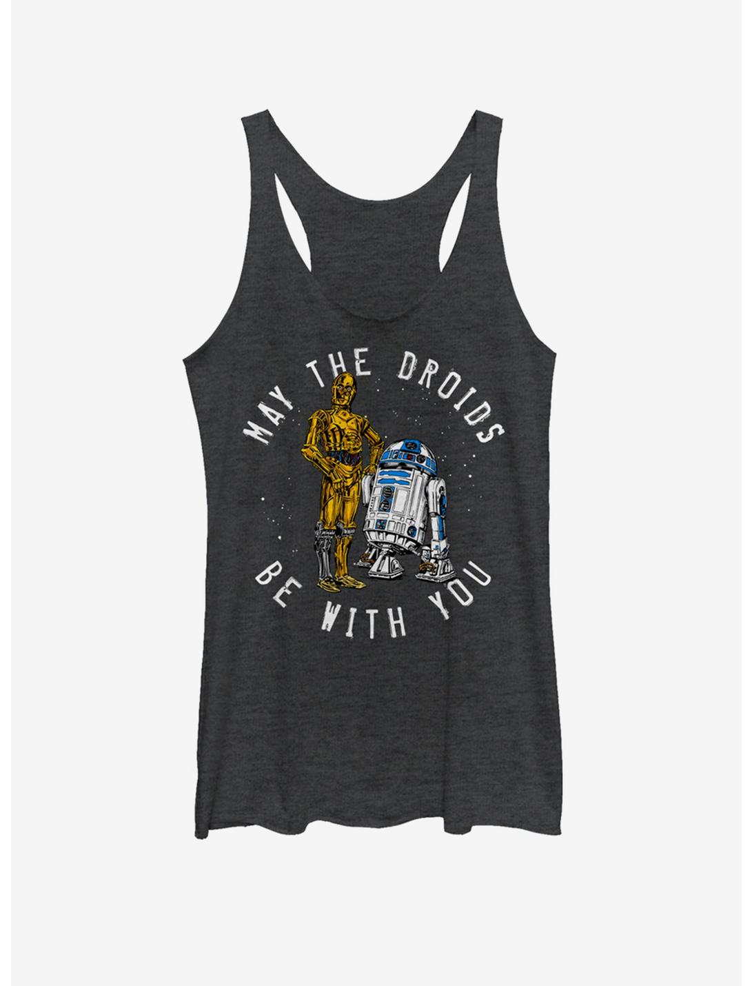 Star Wars Droid Luck May the Fourth Girls Tank Top, BLK HTR, hi-res