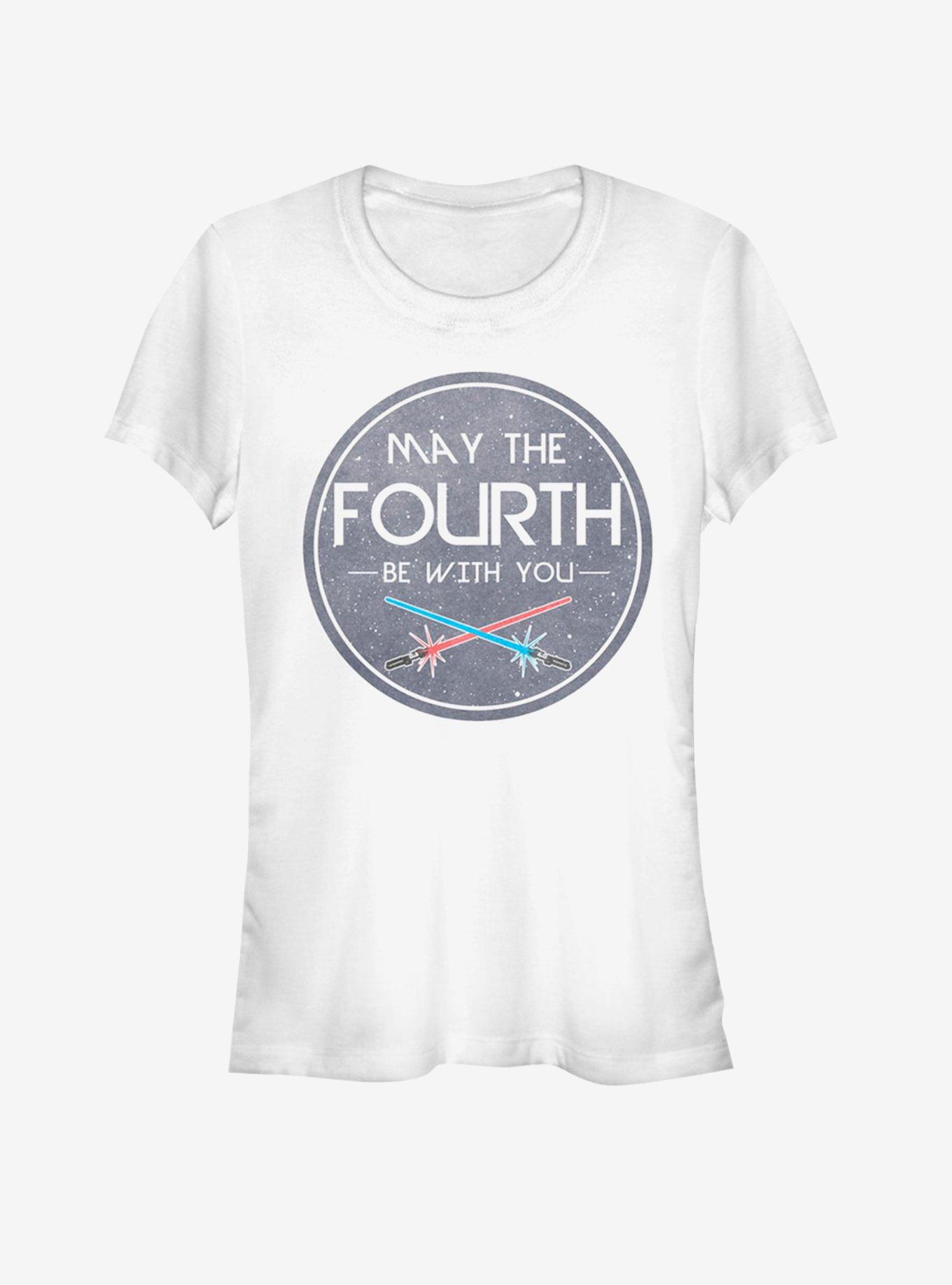 Star Wars May the Fourth Circle Girls T-Shirt, WHITE, hi-res