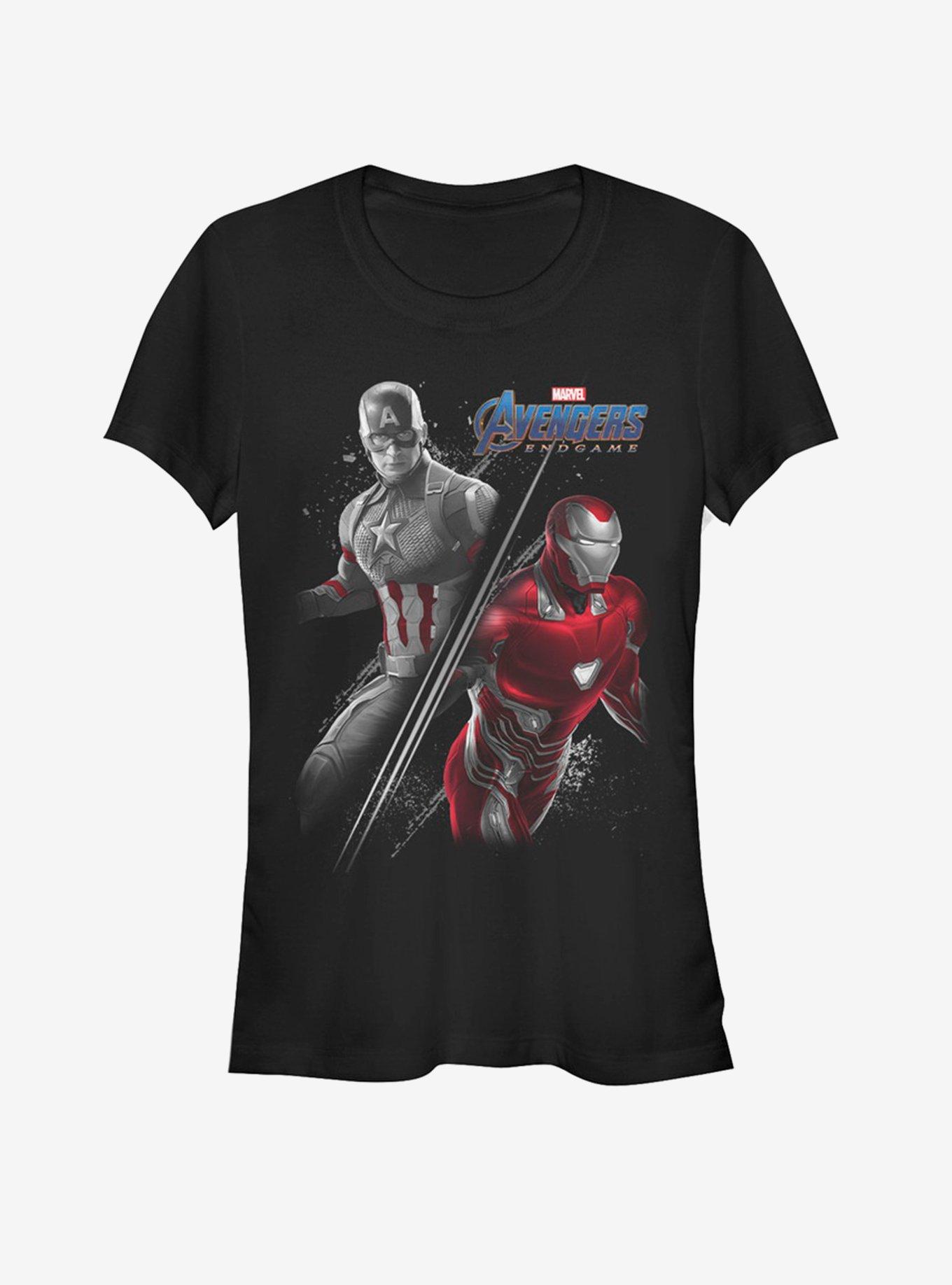 Marvel Avengers Endgame Cap Ironman Girls T-Shirt, BLACK, hi-res