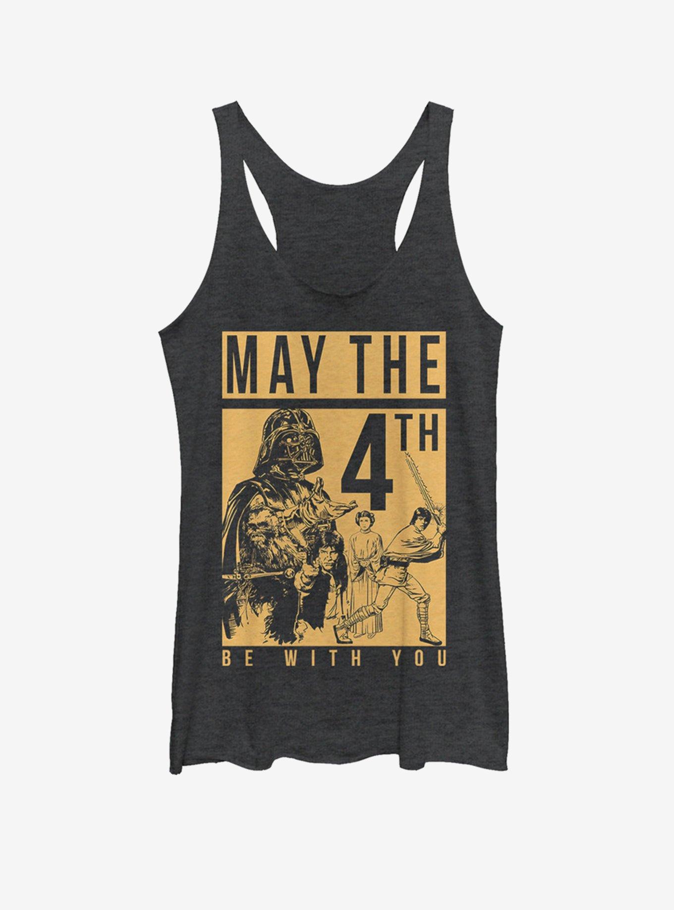 Star Wars May the Fourth Box Girls Tank Top, BLK HTR, hi-res