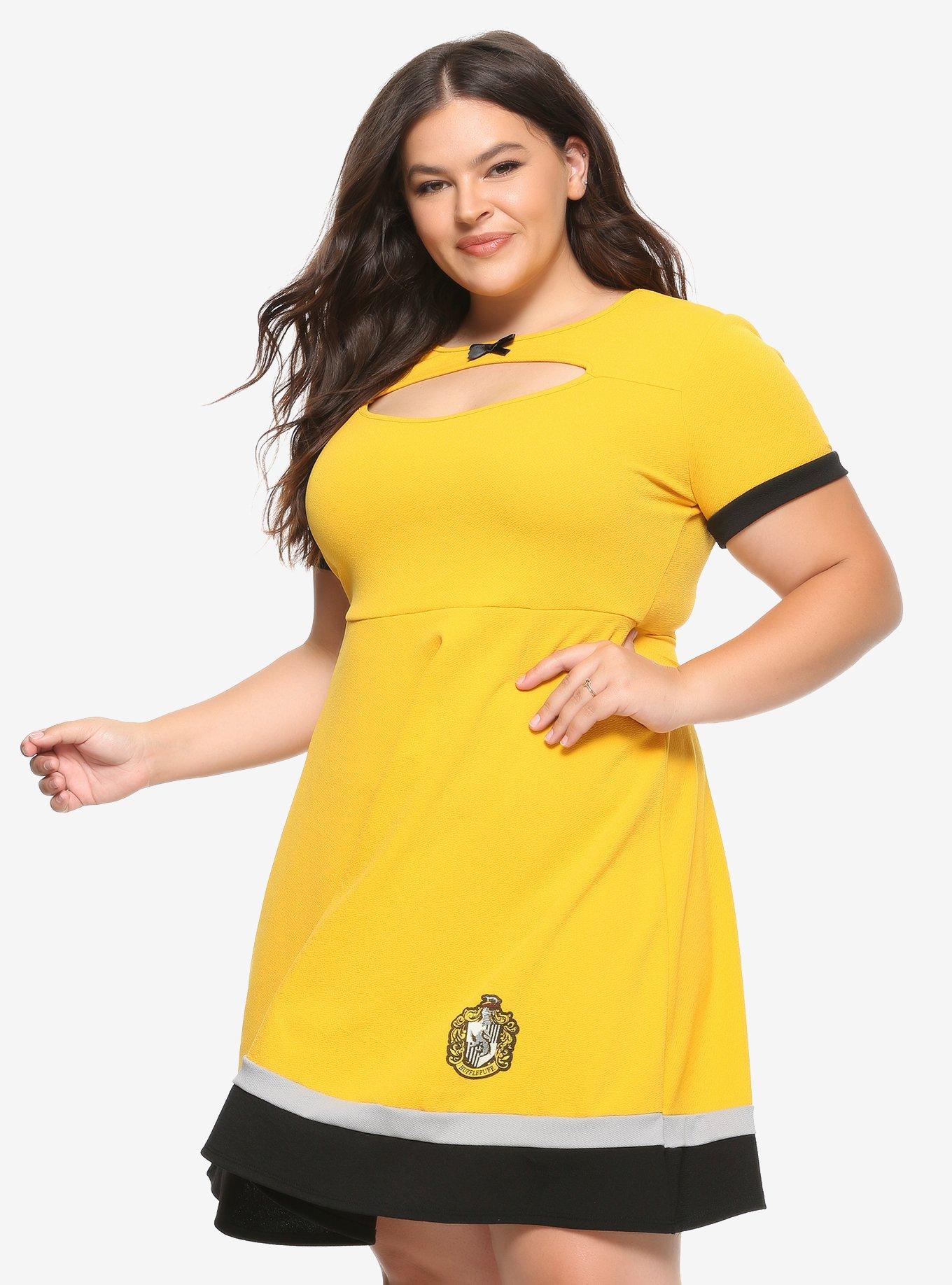 Harry Potter Hufflepuff Color-Block Dress Plus Size, MULTI, hi-res