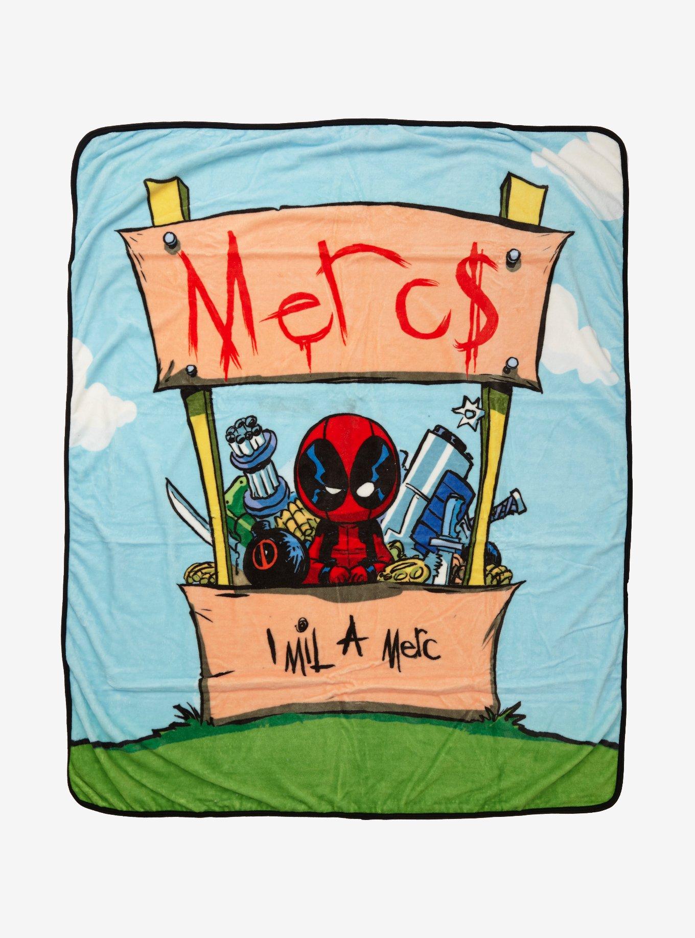 Marvel Deadpool Chibi Merc Sale Throw Blanket, , hi-res