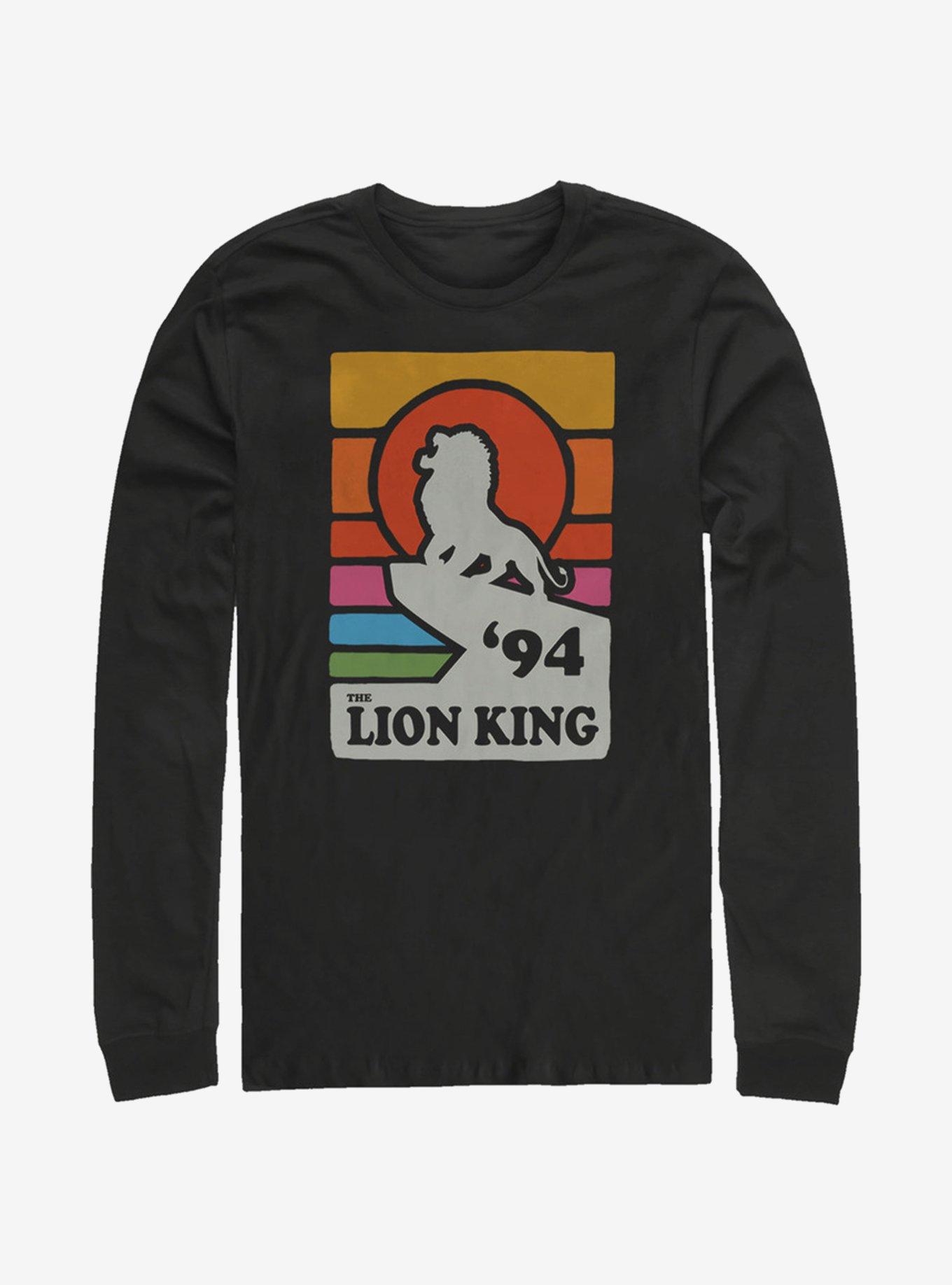 Disney The Lion King 2019 Vintage Rainbow Long-Sleeve T-Shirt, BLACK, hi-res