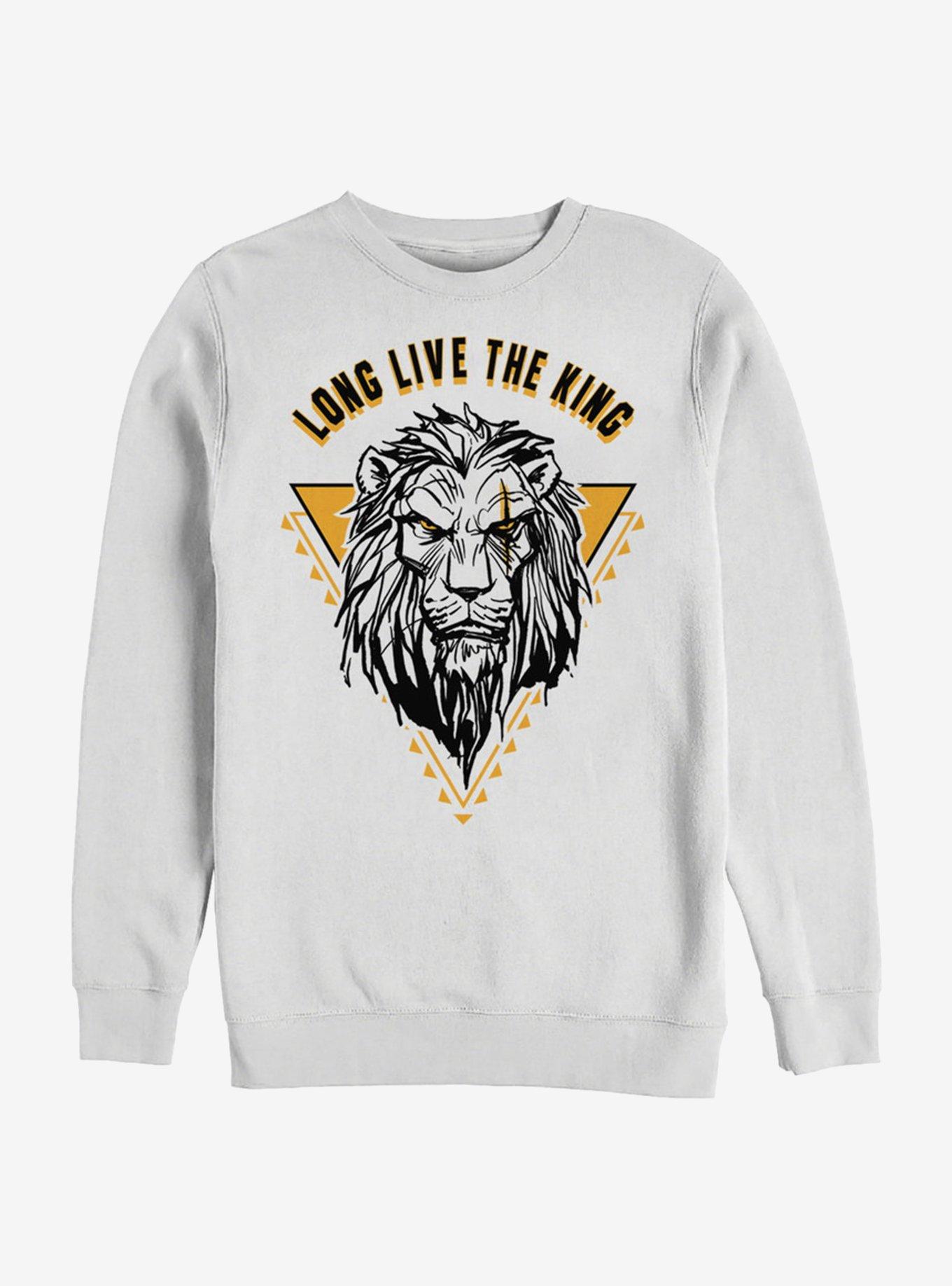 Disney The Lion King 2019 Long Live The King Scar Sweatshirt, WHITE, hi-res