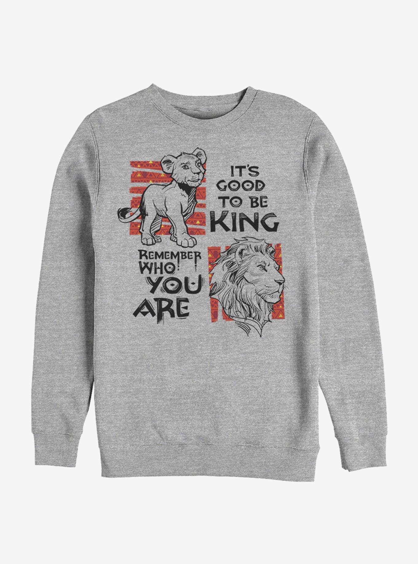 Disney The Lion King 2019 Simba Text Sweatshirt, ATH HTR, hi-res