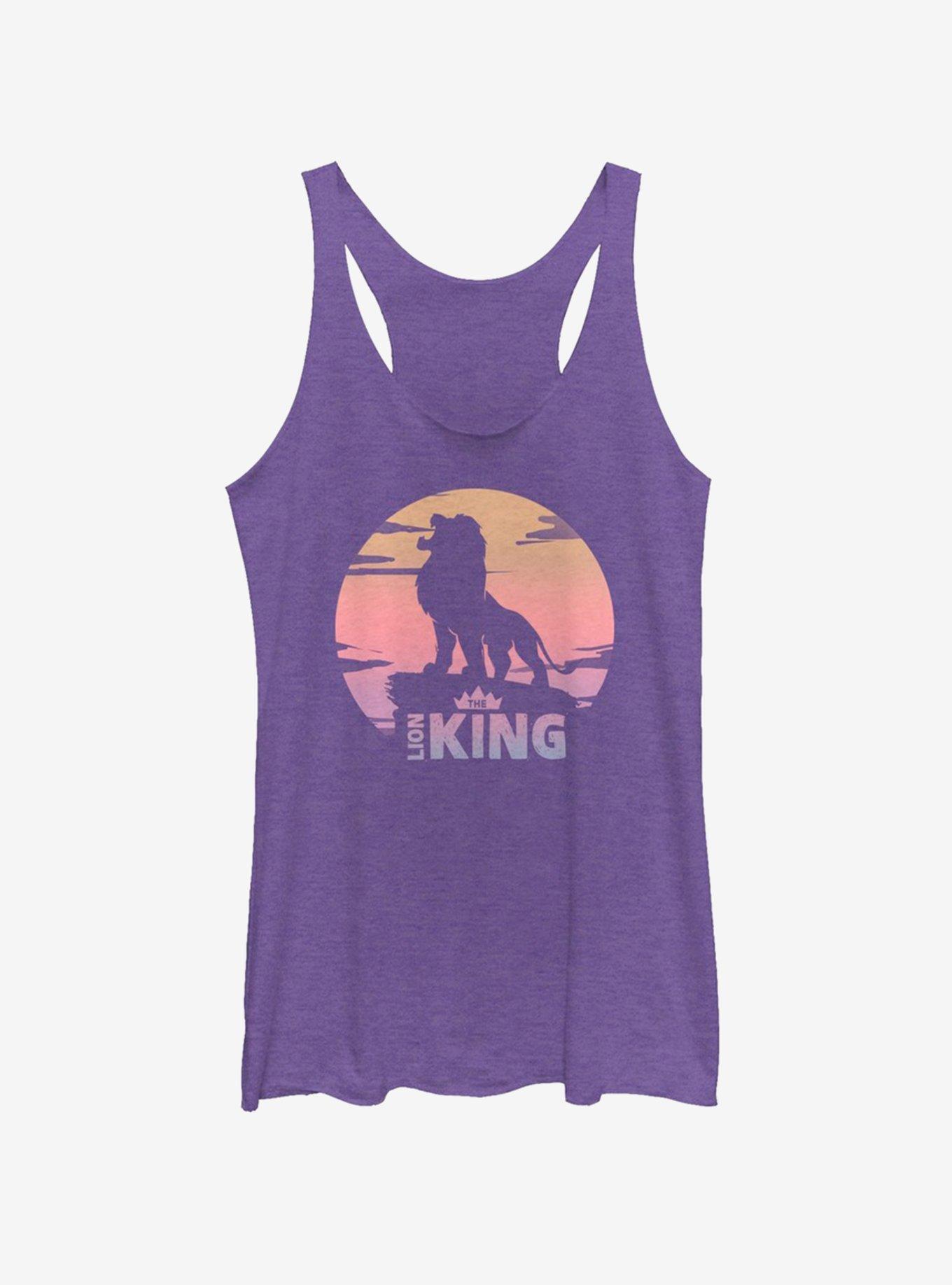 Disney The Lion King 2019 Sunset Logo Girls Tank, PUR HTR, hi-res