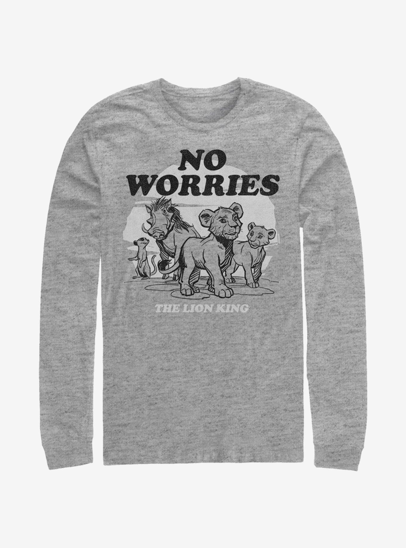 Disney The Lion King 2019 No Worries Back Long-Sleeve T-Shirt, ATH HTR, hi-res