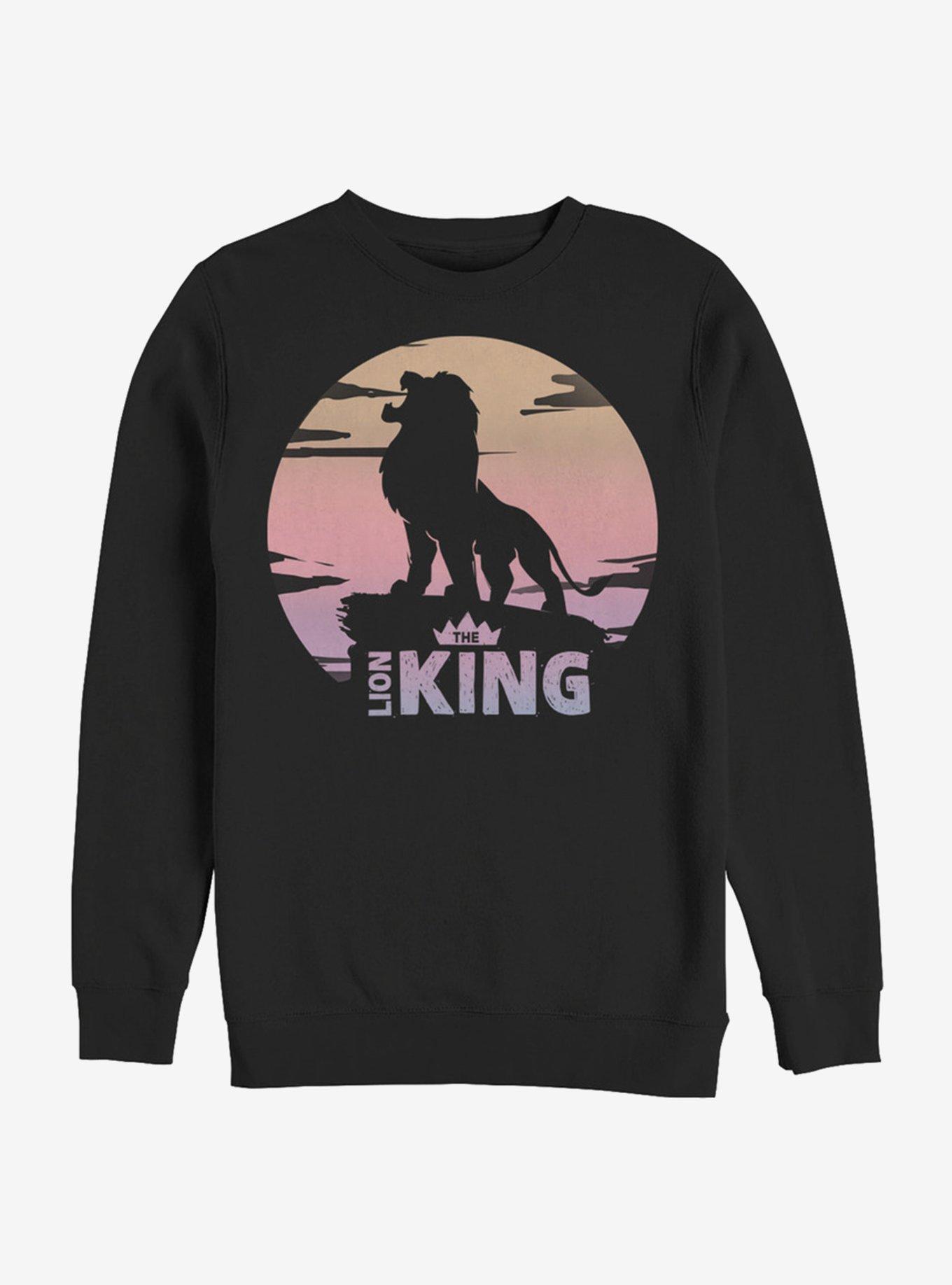 Disney The Lion King 2019 Sunset Logo Sweatshirt, BLACK, hi-res