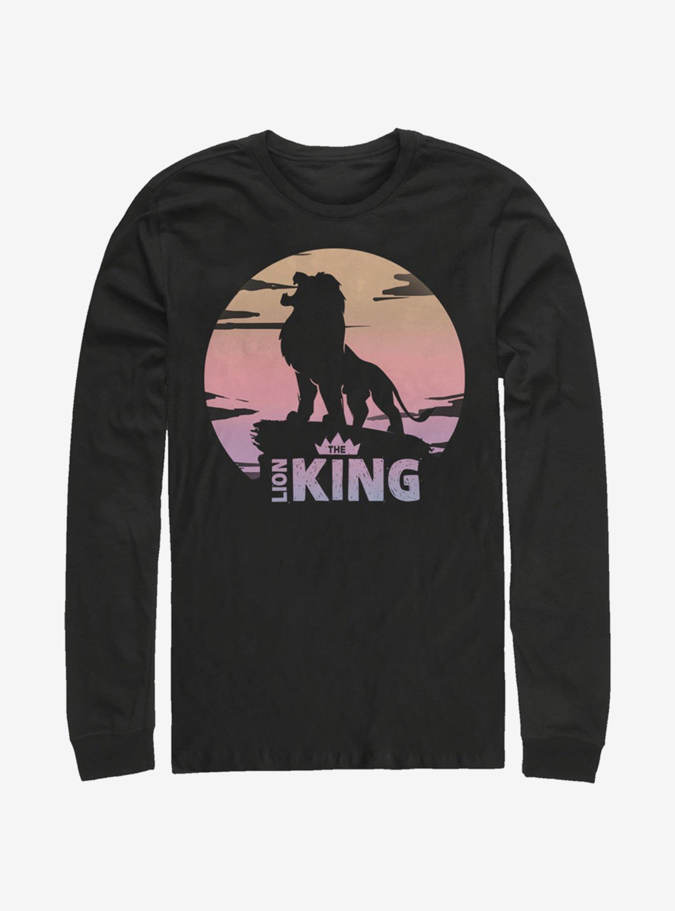 Disney The Lion King 2019 Sunset Logo Long-Sleeve T-Shirt, BLACK, hi-res