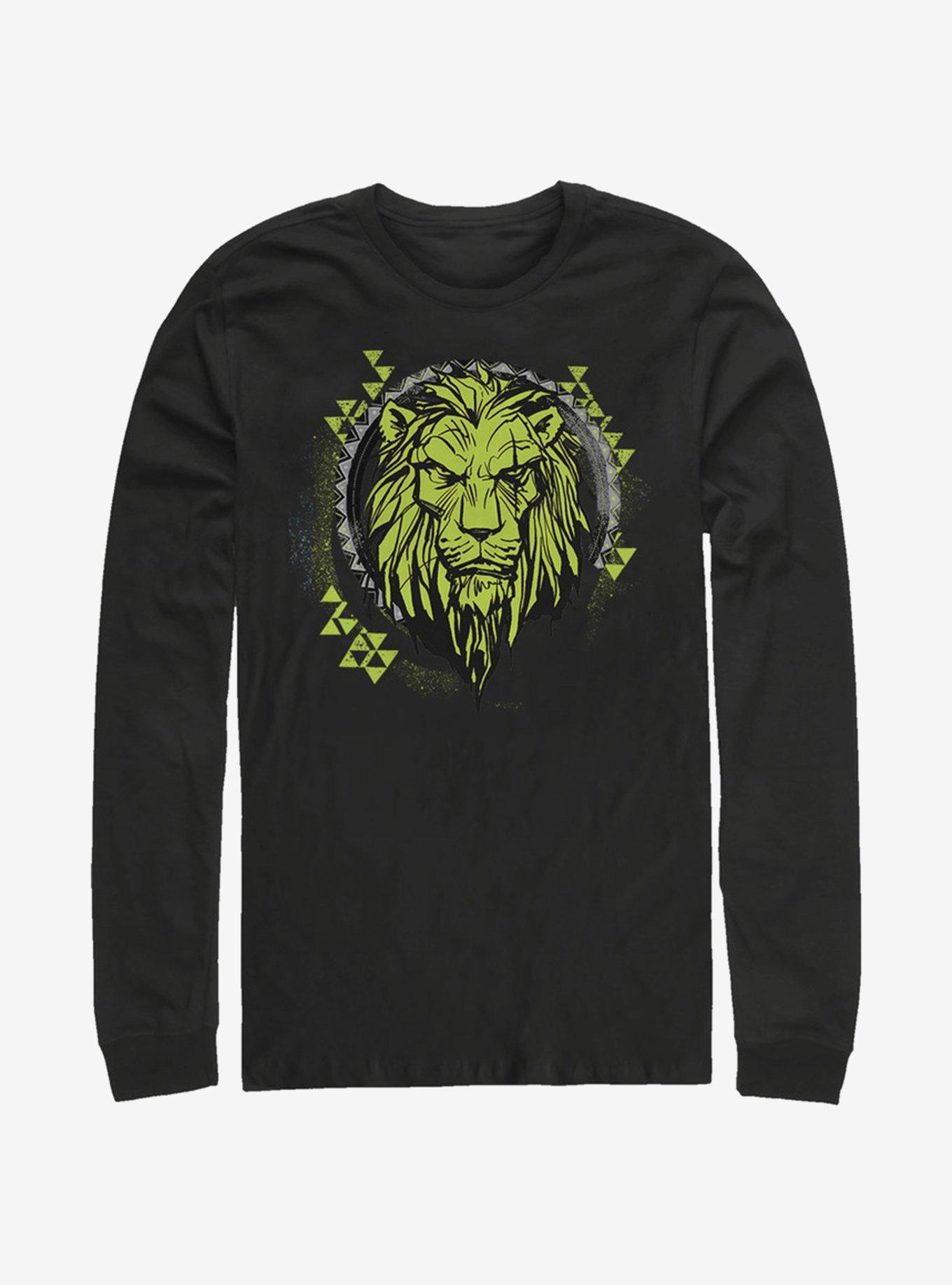 Disney The Lion King 2019 Tribal Scar Long-Sleeve T-Shirt, BLACK, hi-res