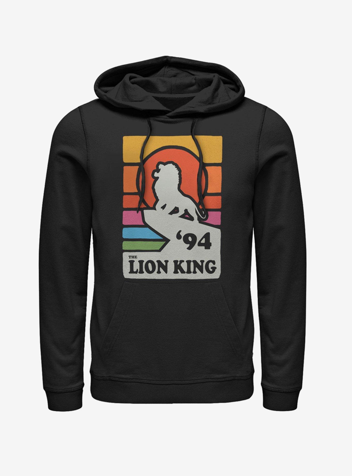 Disney The Lion King 2019 Vintage Rainbow Hoodie, BLACK, hi-res