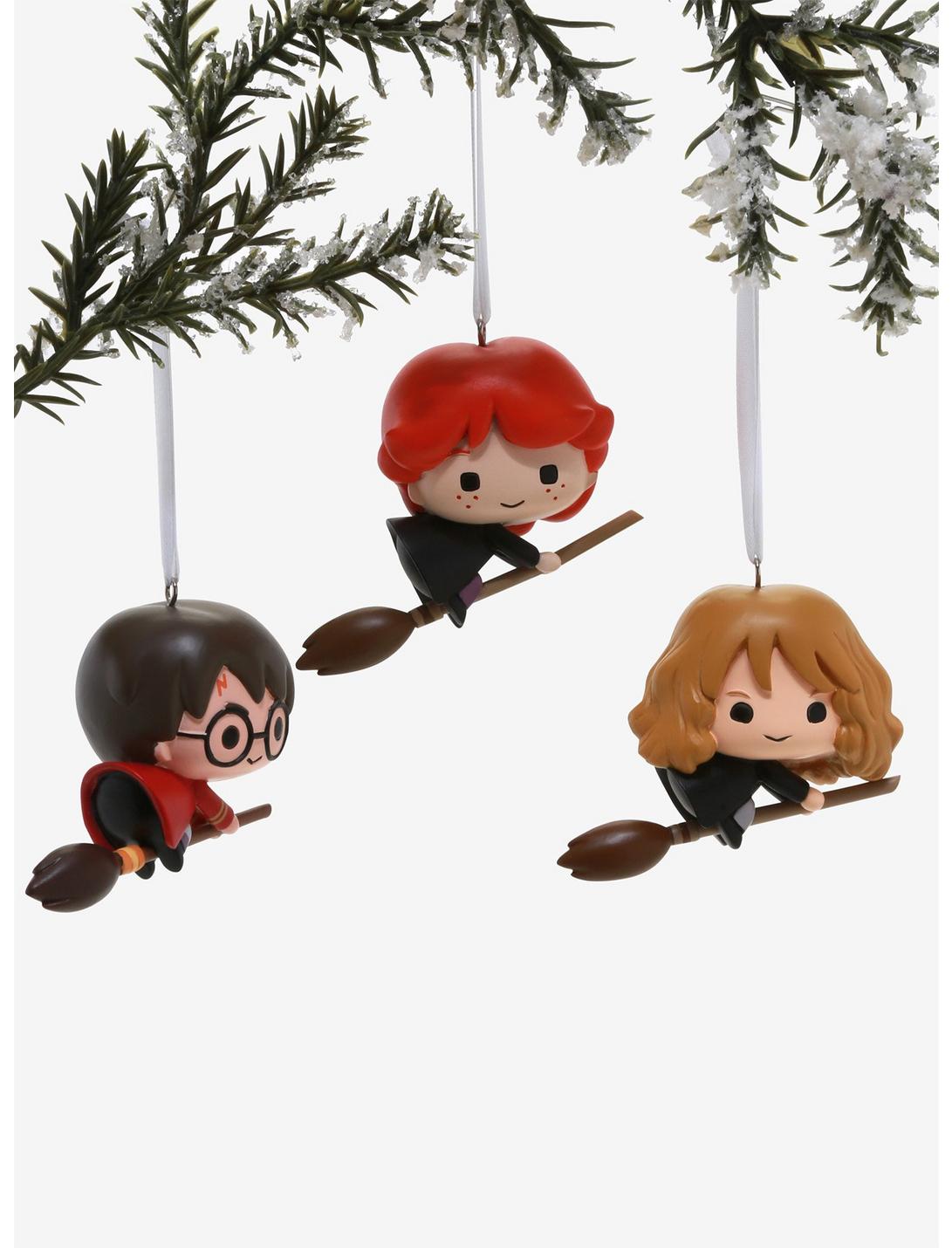 Harry Potter Ron Harry & Hermione Flying Ornament Set, , hi-res