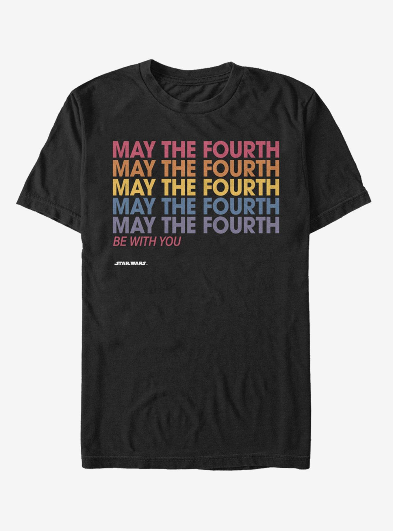 Star Wars May the Fourth Stack T-Shirt, BLACK, hi-res