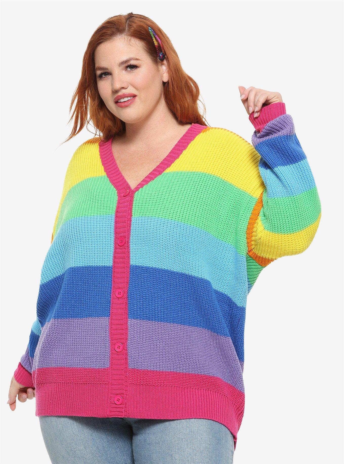 Rainbow sweater deals plus size