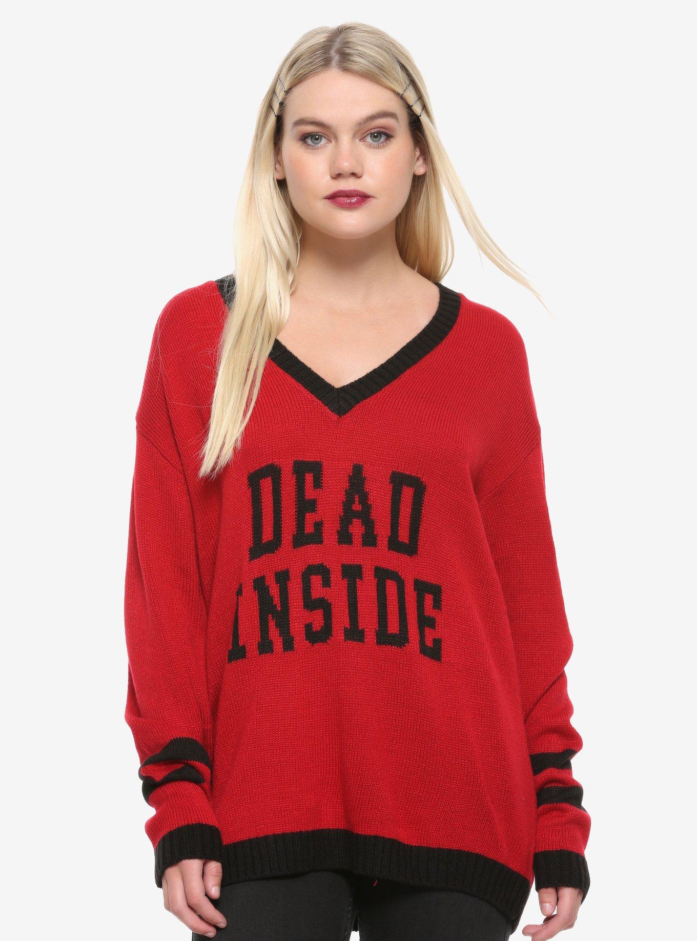 Dead Inside Girls Sweater, BLACK, hi-res