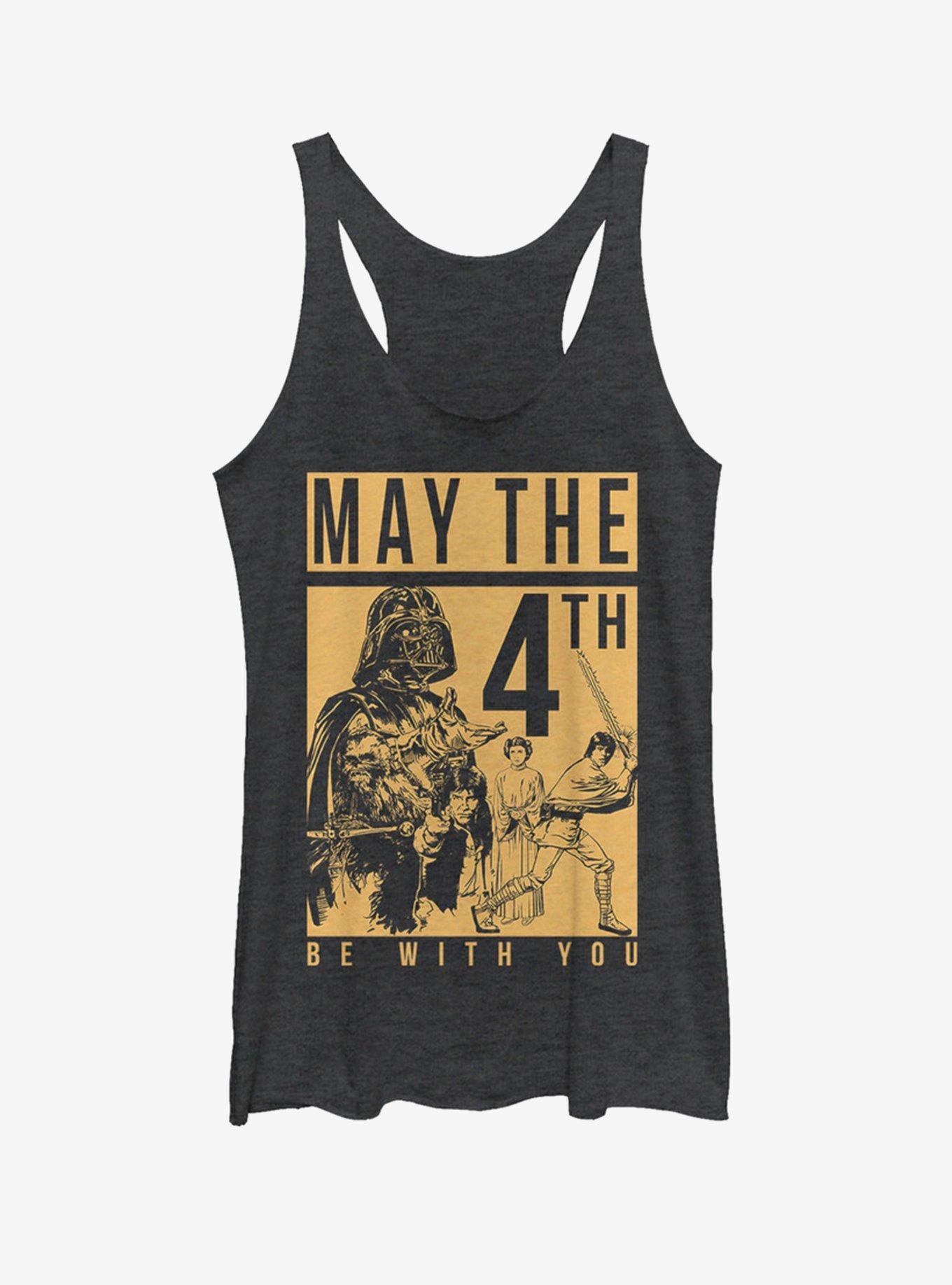 Star Wars May the Fourth Box Womens Tank Top, BLK HTR, hi-res