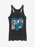 Star Wars May the Fourth be with You Womens Tank Top, BLK HTR, hi-res
