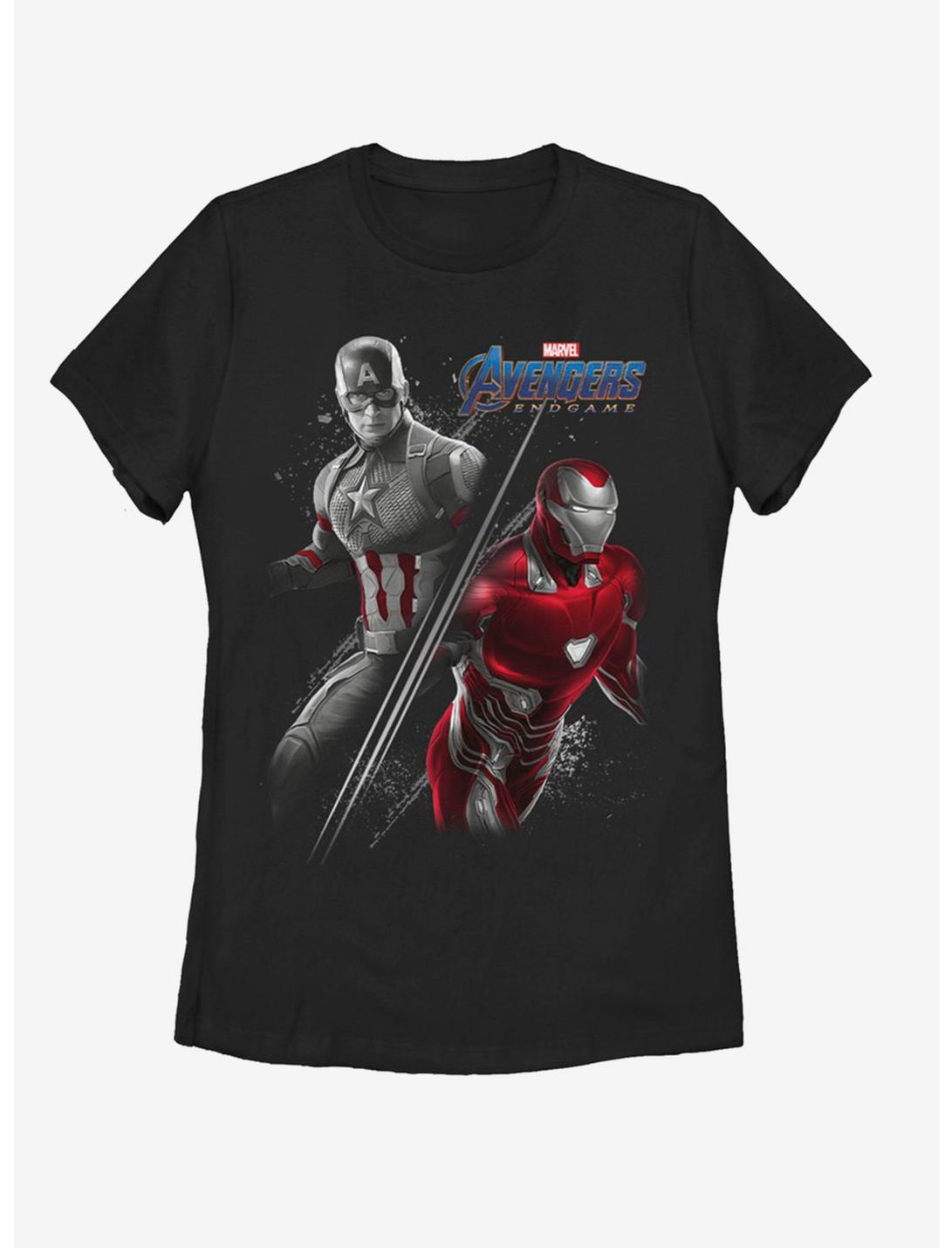 Marvel Avengers Endgame Cap Ironman Womens T-Shirt, BLACK, hi-res