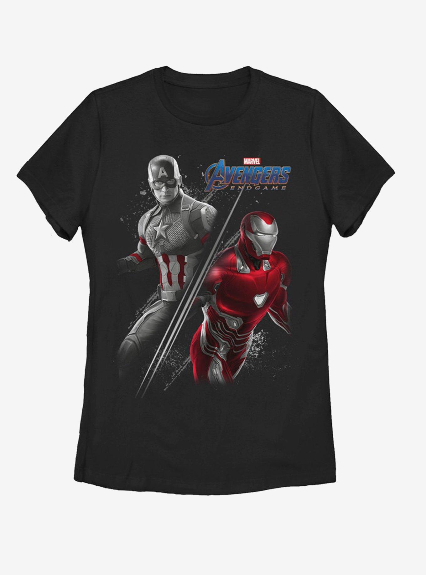 Marvel Avengers Endgame Cap Ironman Womens T-Shirt, BLACK, hi-res