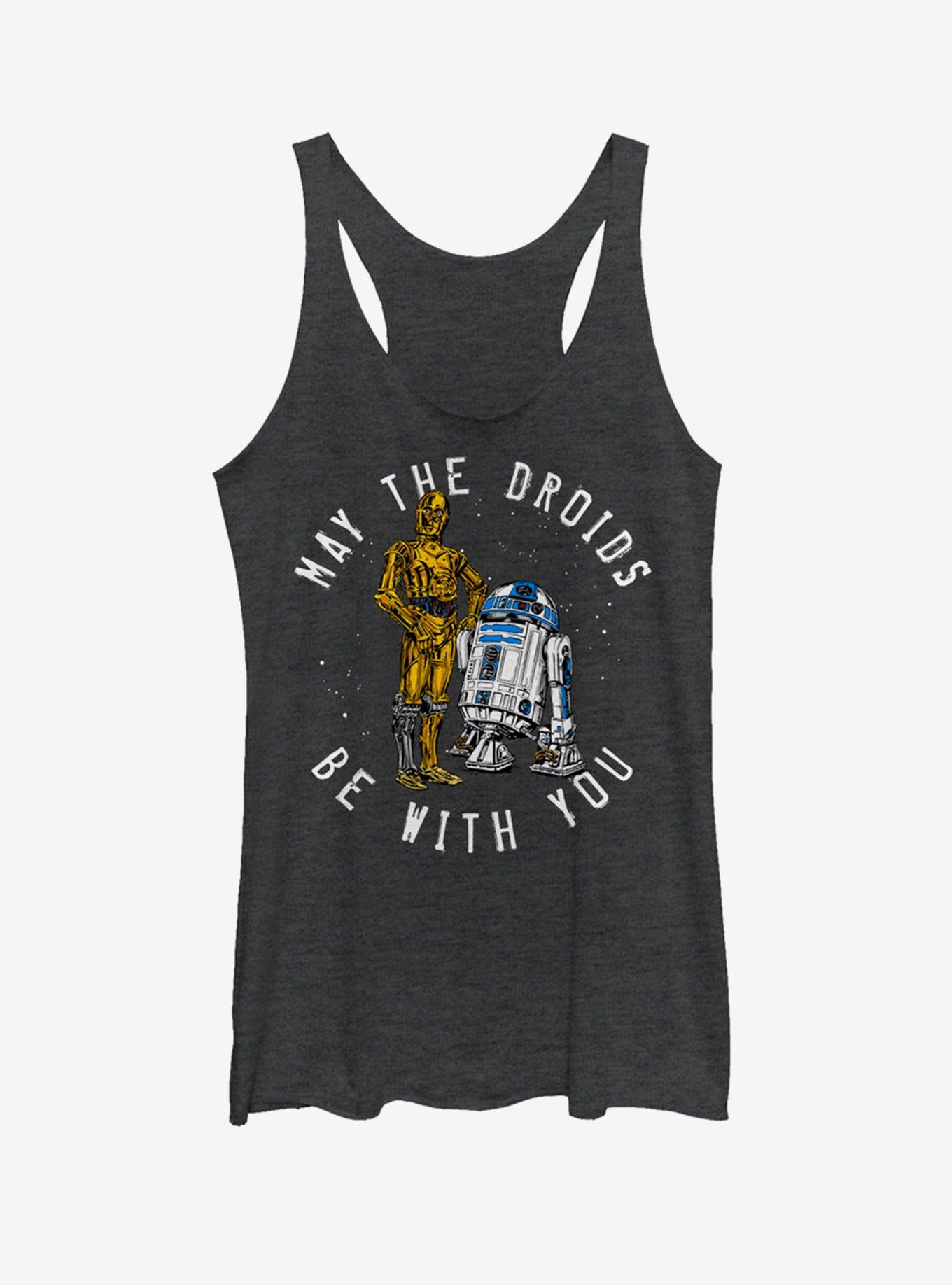Star Wars May the Fourth Droid Luck Womens Tank Top, BLK HTR, hi-res