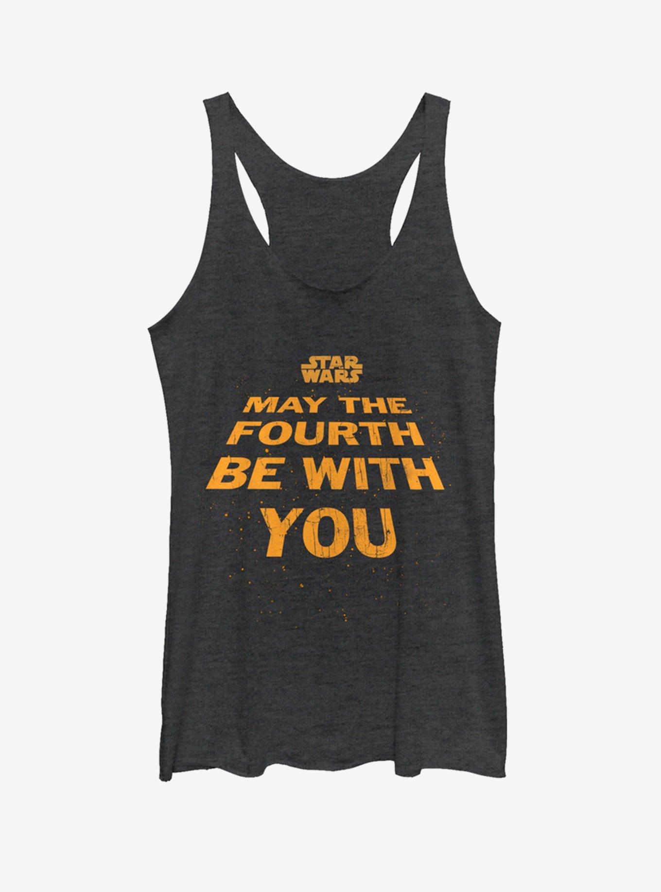 Star Wars May the Fourth Title Womens Tank Top, BLK HTR, hi-res