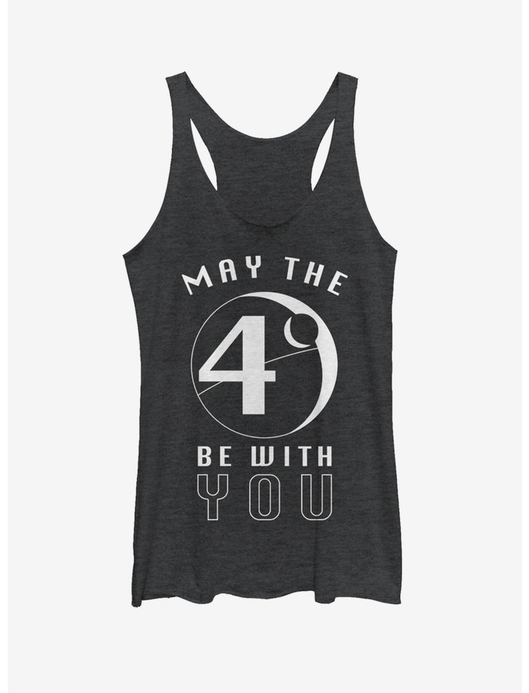 Star Wars May the Fourth Moons Womens Tank Top, BLK HTR, hi-res