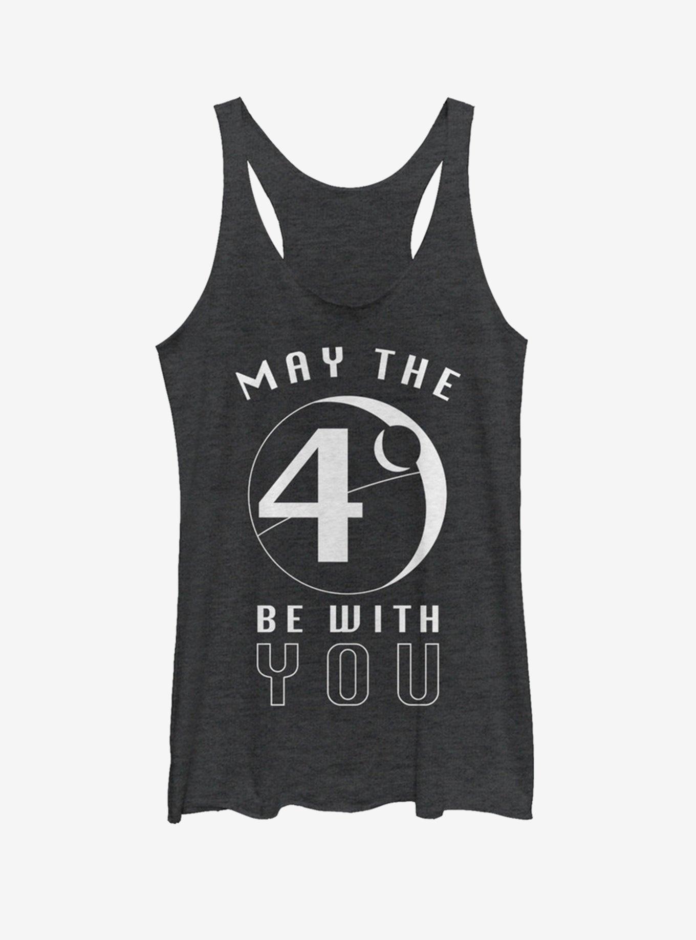 Star Wars May the Fourth Moons Womens Tank Top, BLK HTR, hi-res
