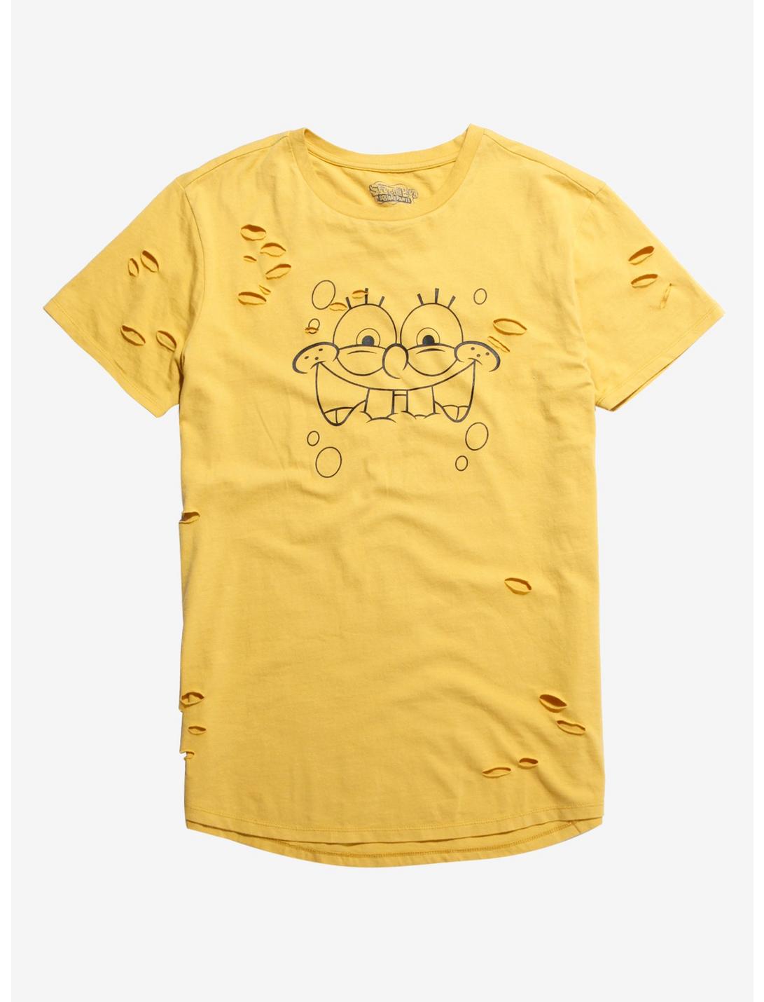 Plus Size SpongeBob SquarePants Face Destructed T-Shirt, BLACK, hi-res