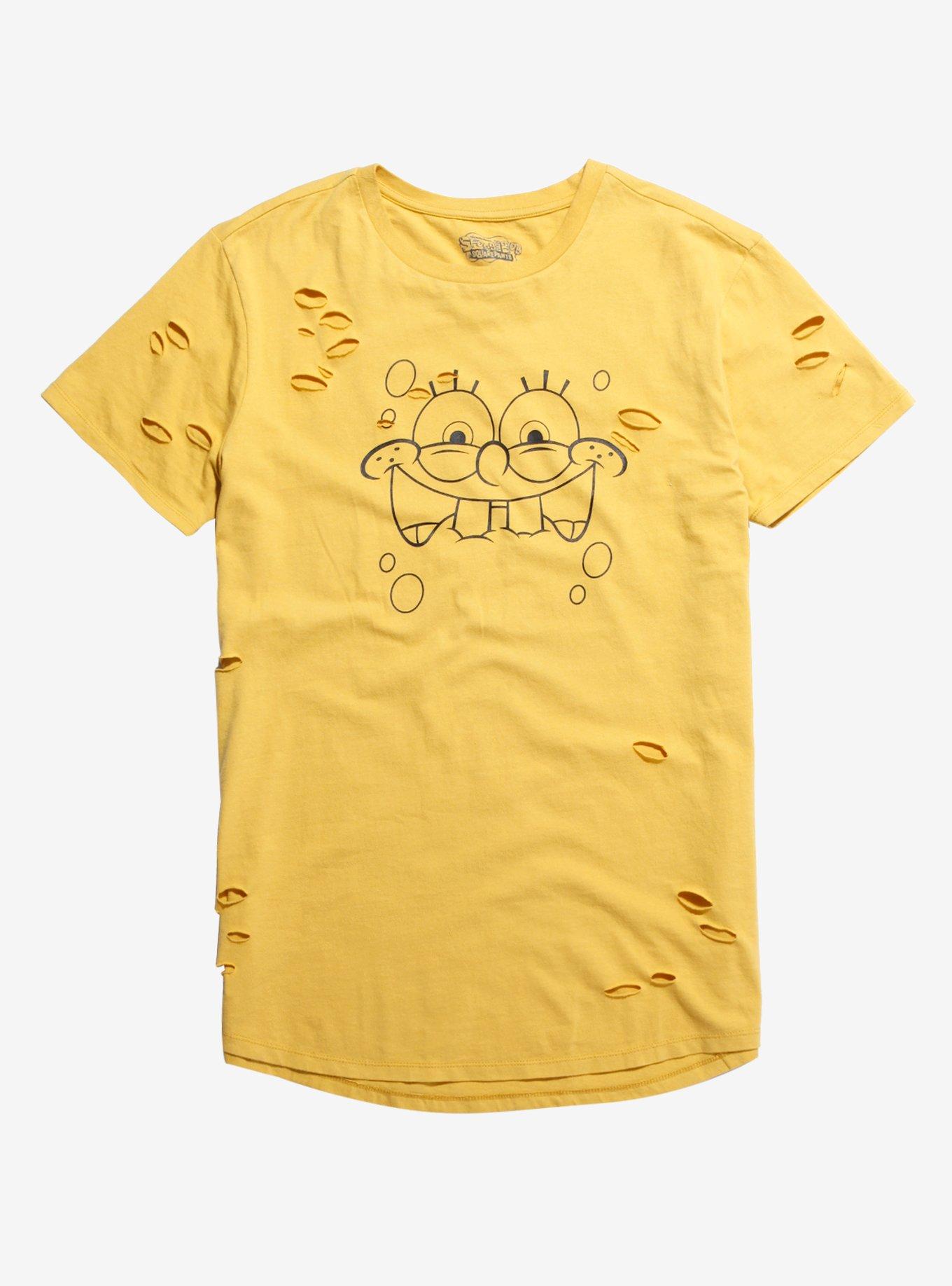 SpongeBob SquarePants Face Destructed T-Shirt, BLACK, hi-res