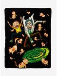 Rick And Morty Cats Portal Throw Blanket, , hi-res