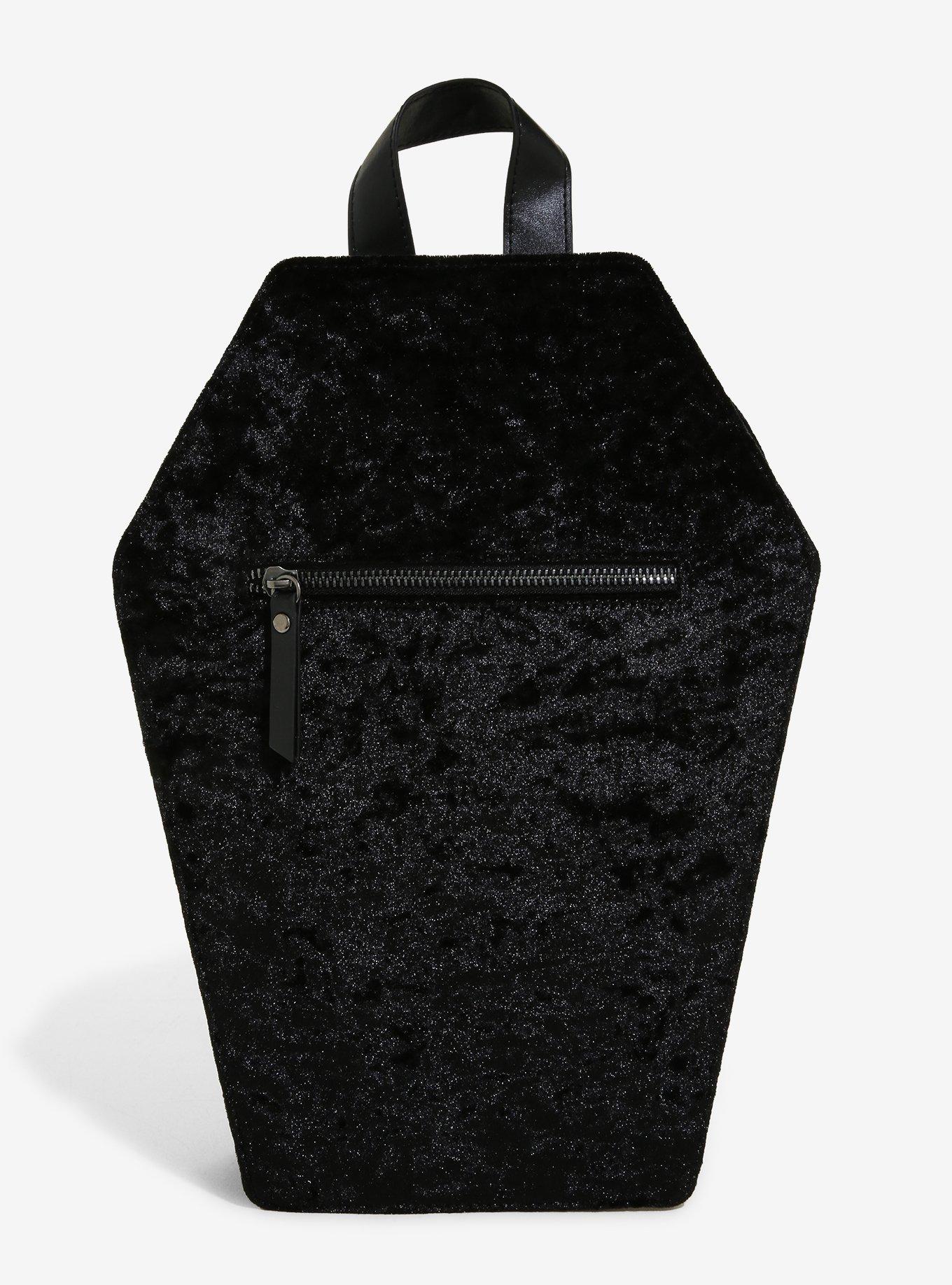 Crushed Velvet Coffin Mini Backpack, , hi-res