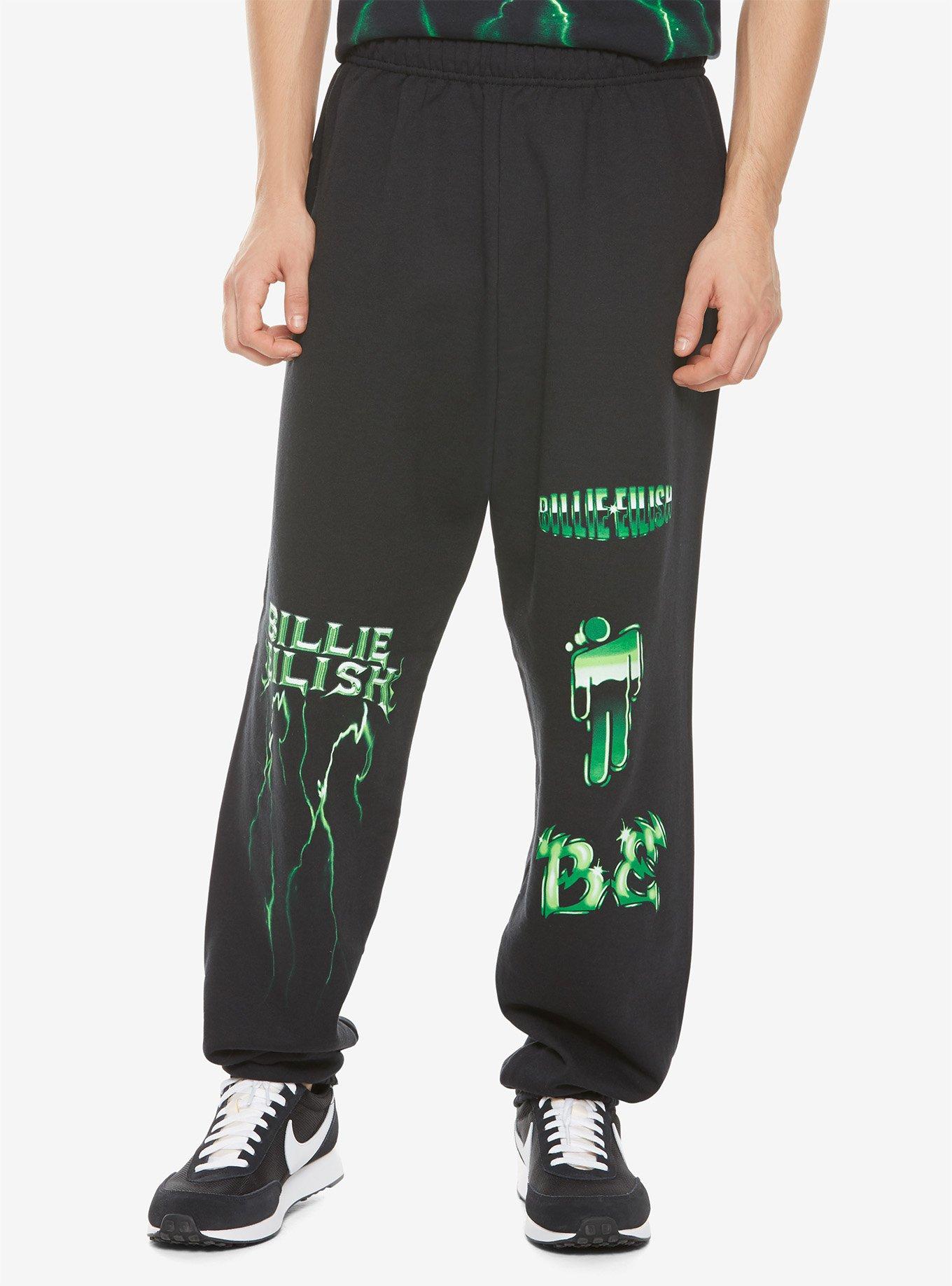 Billie Eilish Green Lightning Sweatpants, GREEN, hi-res
