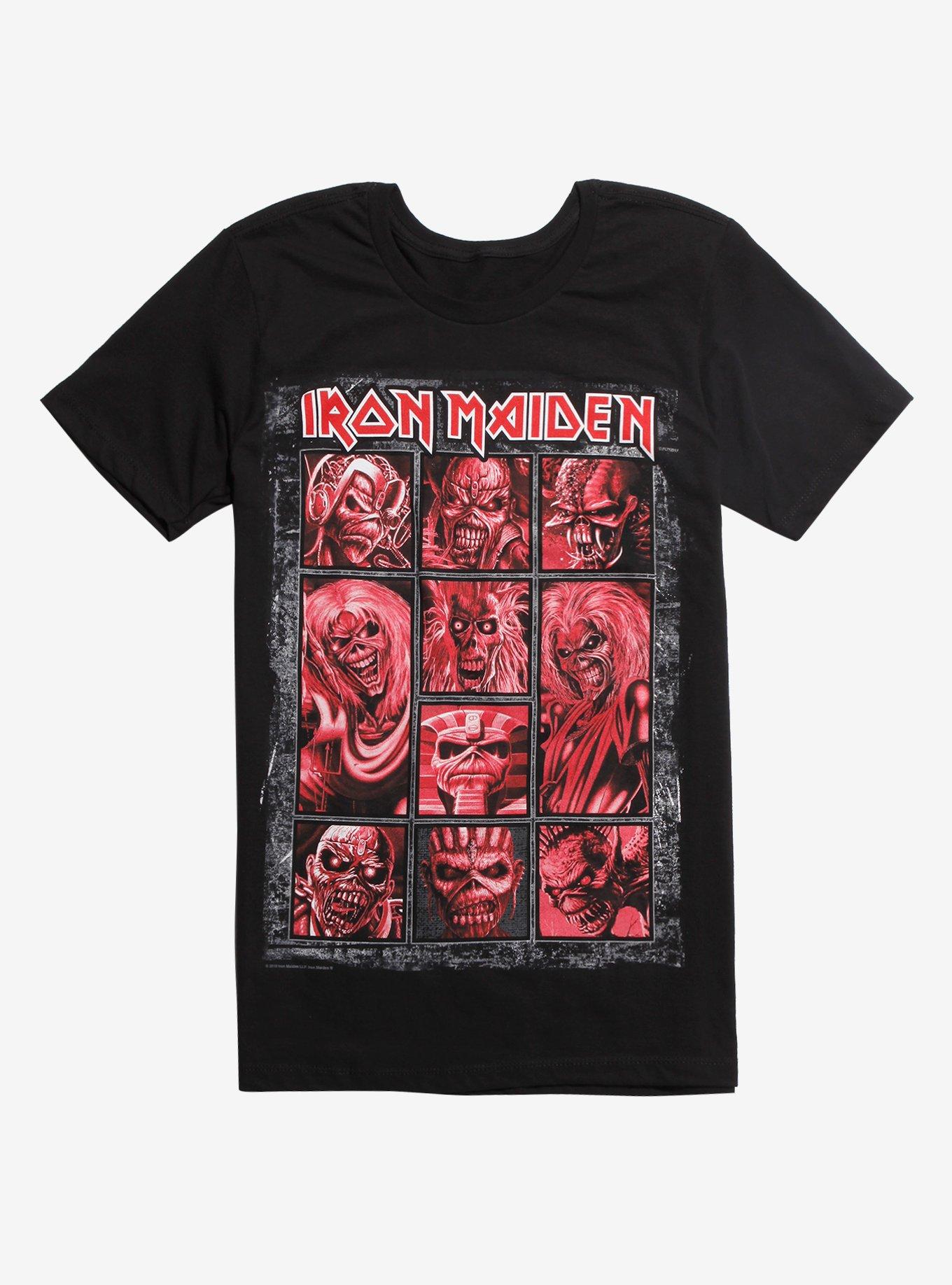 Iron Maiden Eddie Faces T-Shirt, BLACK, hi-res