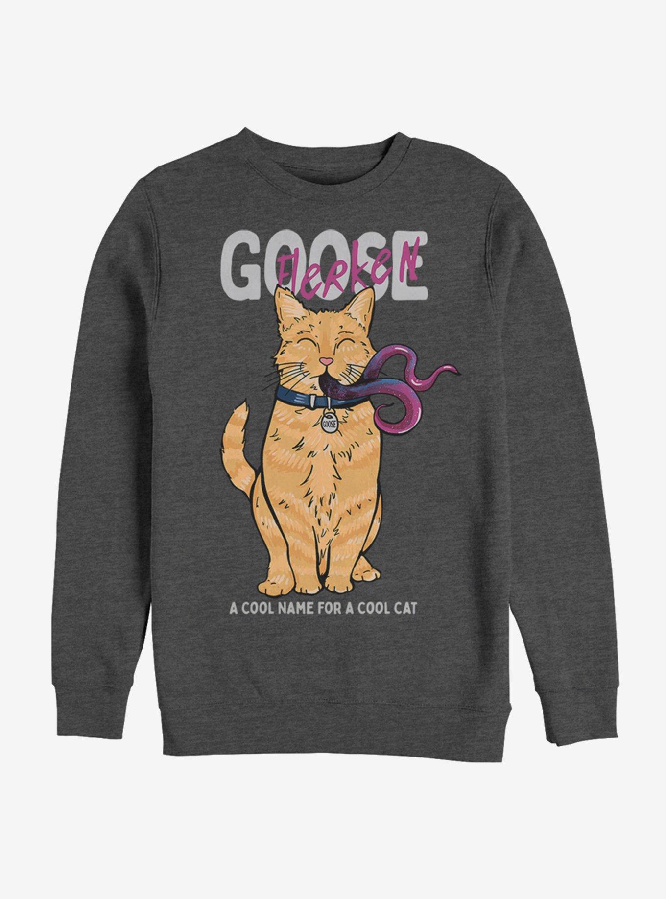 Marvel Captain Marvel Cool Flerken Goose Sweatshirt, CHAR HTR, hi-res