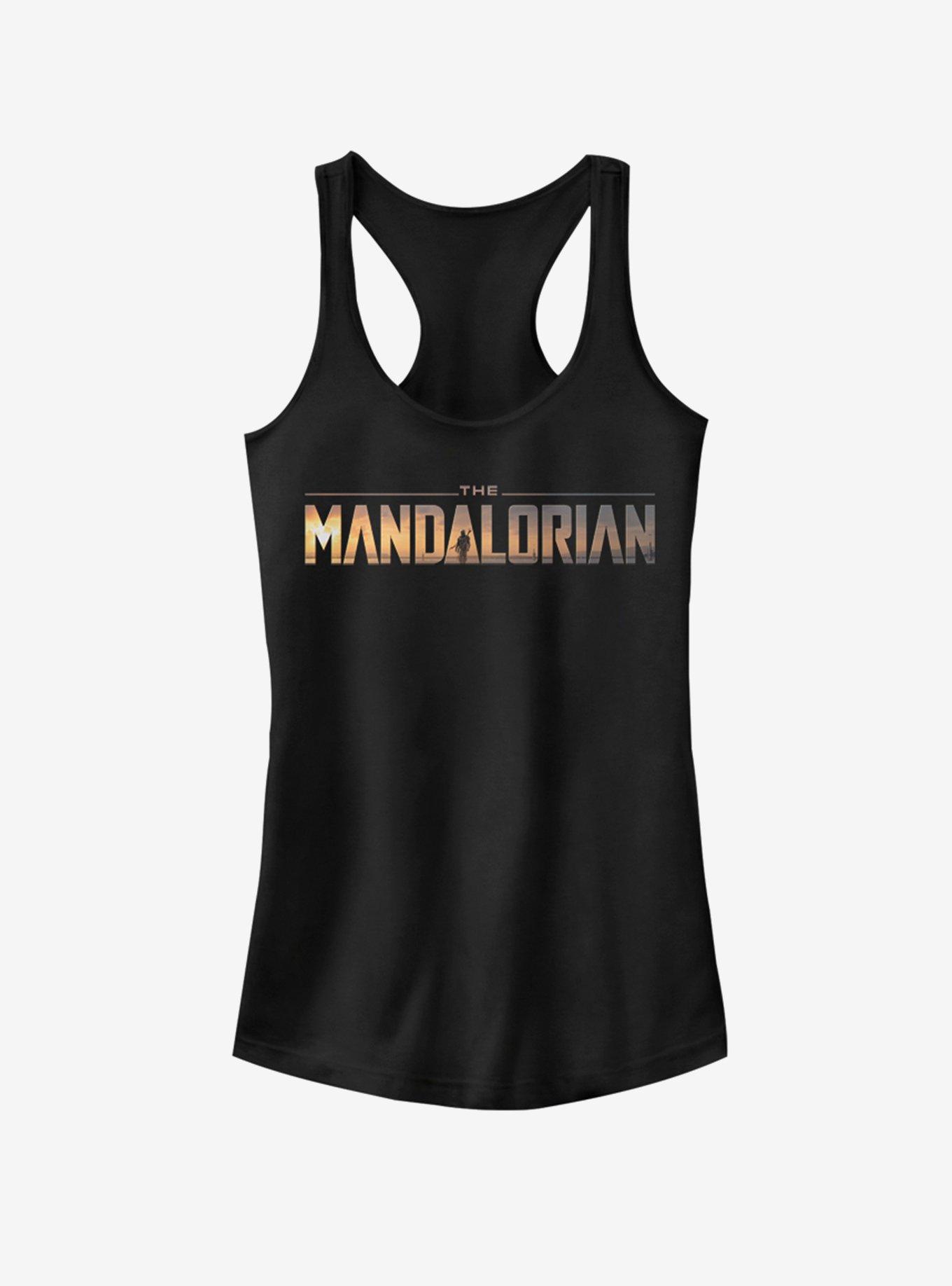 Star Wars The Mandalorian Logo Girls Tank Top, BLACK, hi-res