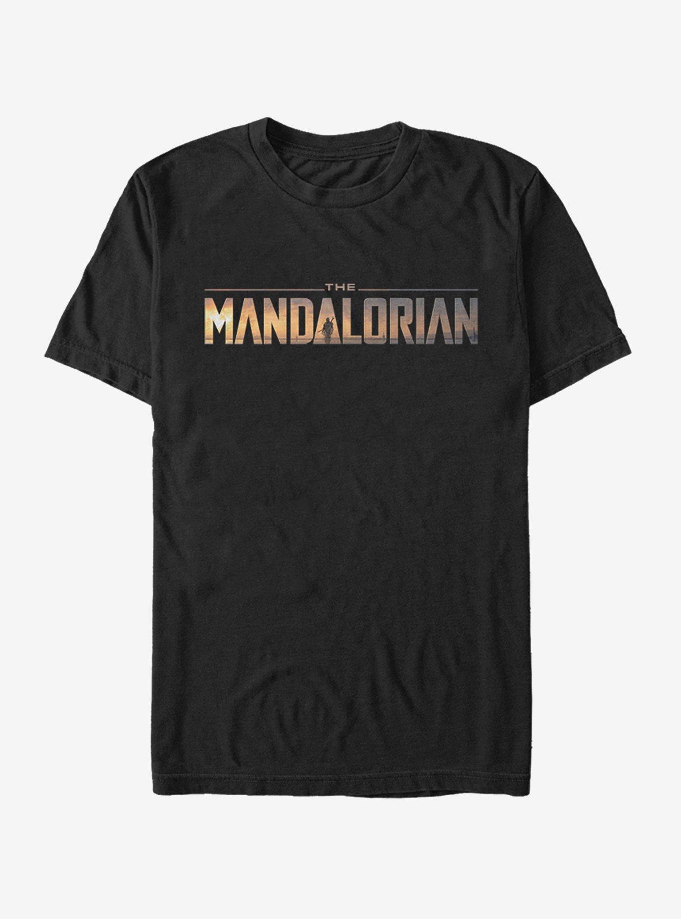 Star Wars The Mandalorian Logo T-Shirt, BLACK, hi-res