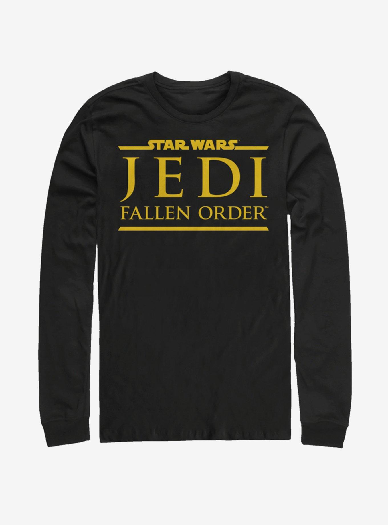 Star Wars Jedi Fallen Order Logo Yellow Ink Long-Sleeve T-Shirt, BLACK, hi-res