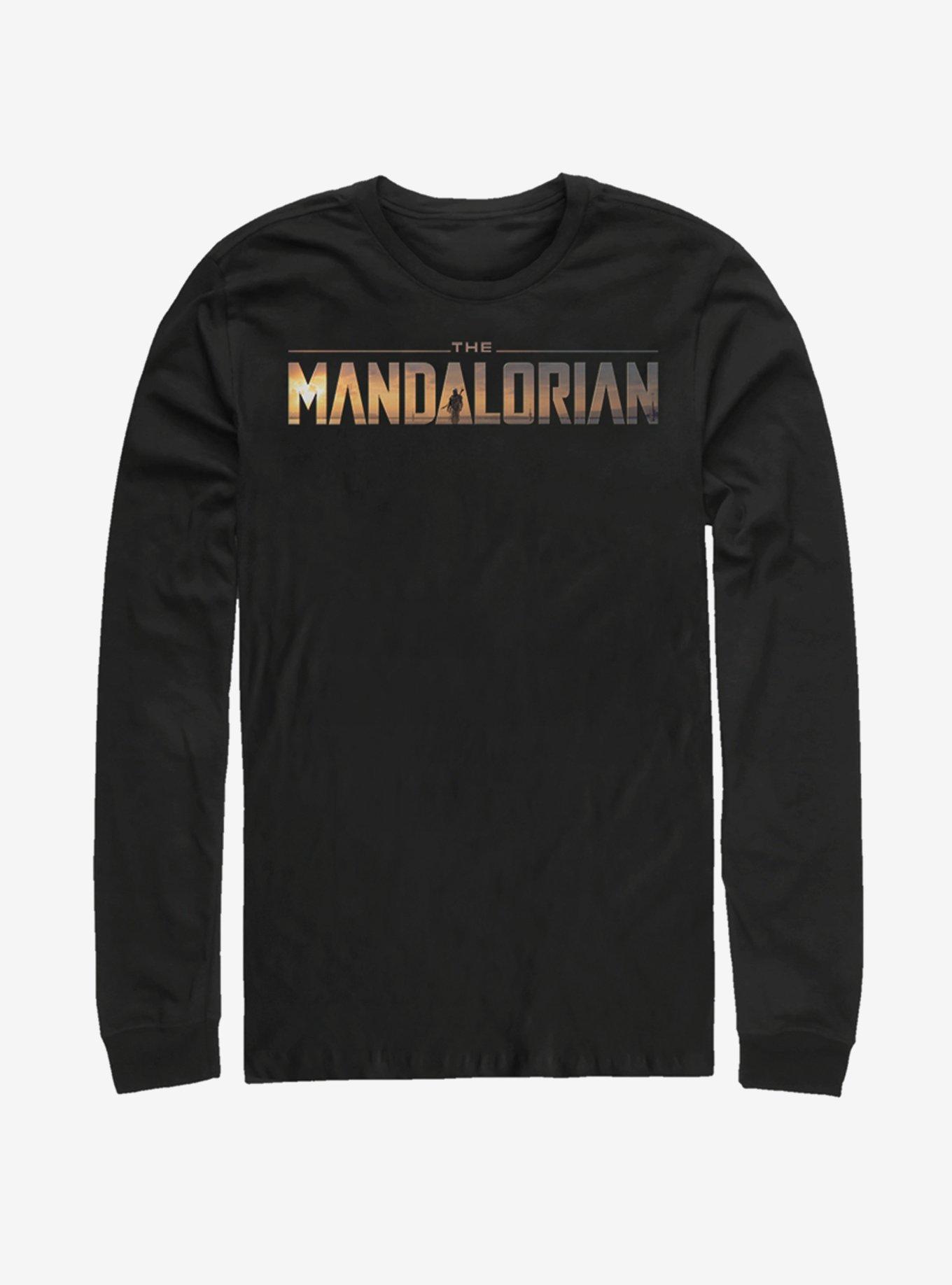 Star Wars The Mandalorian Logo Long-Sleeve T-Shirt, BLACK, hi-res